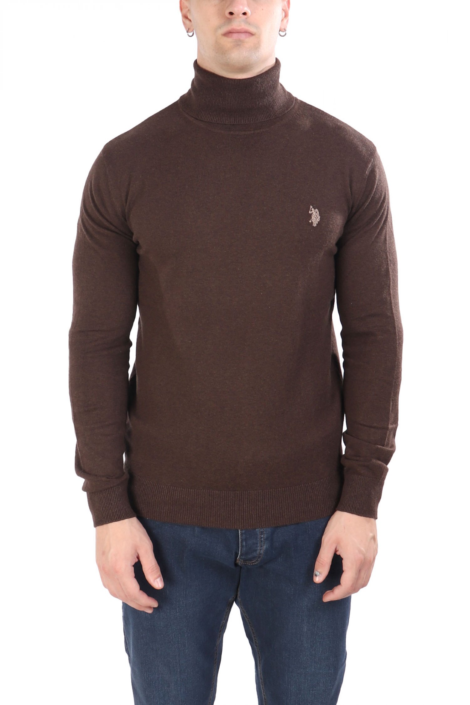 U.S.POLO ASSN ΠΛΕΚΤΟ ROLLNECK JOHN ΚΑΦΕ