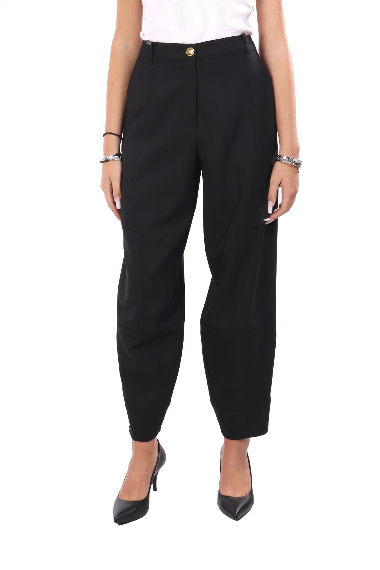 PINKO ΠΑΝΤΕΛΟΝΙ PECORINO TROUSERS BALLOON ΜΑΥΡΟ