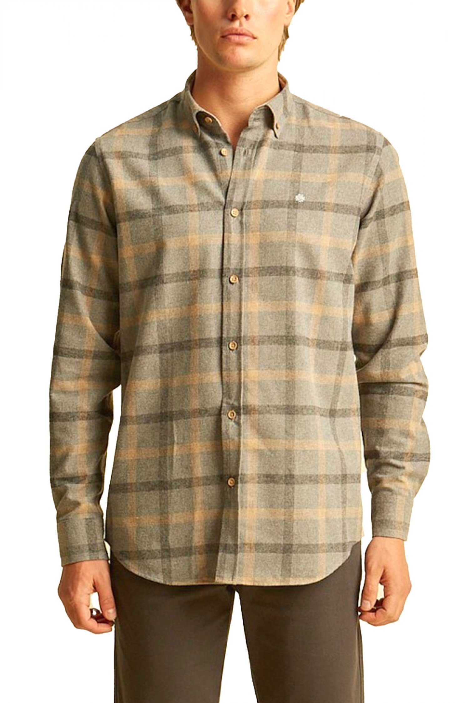 DORS ΠΟΥΚΑΜΙΣΟ BUTTON DOWN ΚΑΡΩ ΓΚΡΙ-ΜΠΕΖ