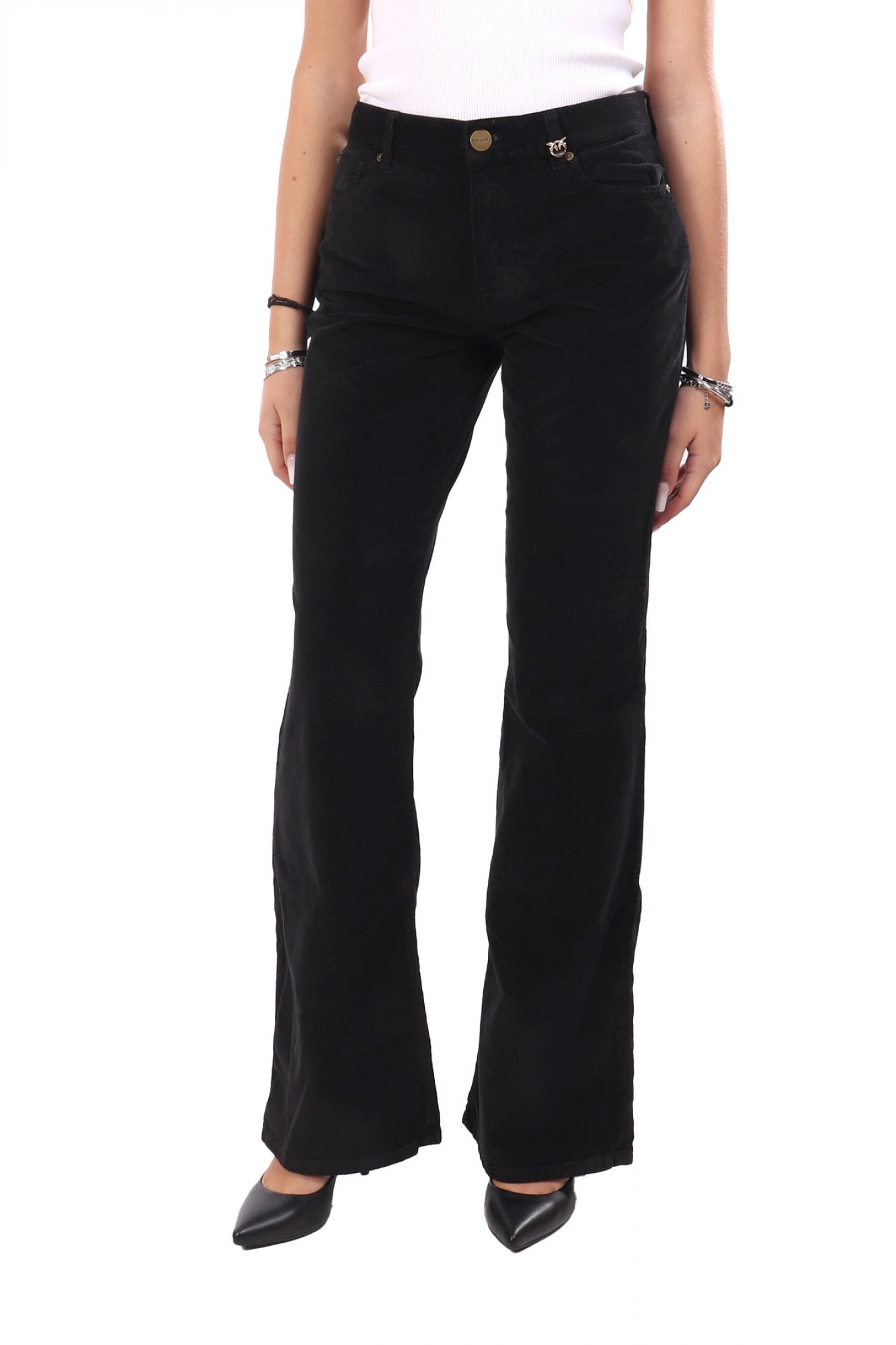 PINKO ΠΑΝΤΕΛΟΝΑ PIACENTE TROUSERS ΚΟΤΛΕ ΓΚΡΙ