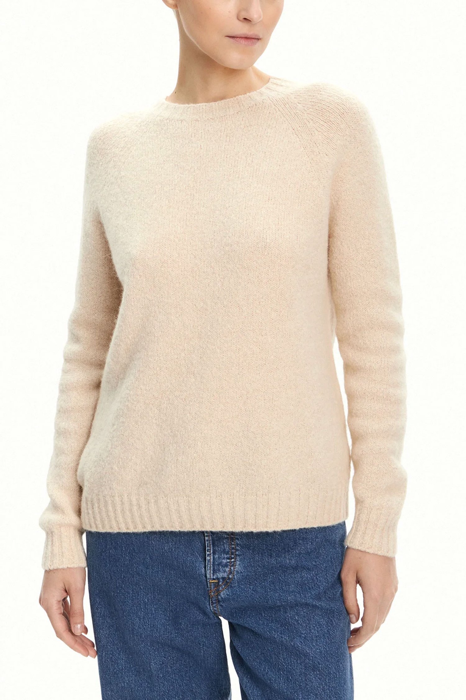 MAX MARA WEEKEND ΠΛΕΚΤΟ ROUND NECK GHIACCI ΕΚΡΟΥ