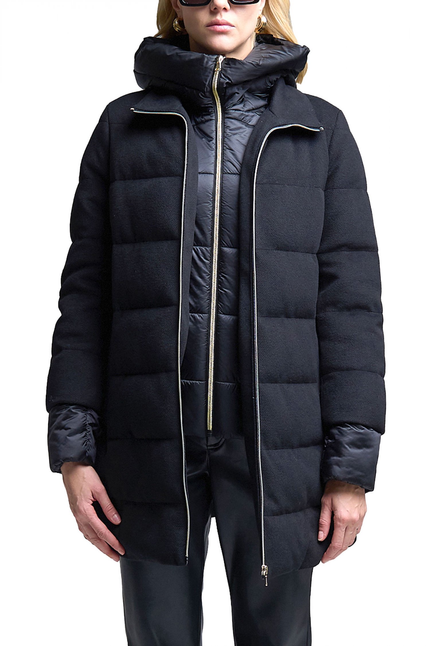 MARELLA EMME ΜΠΟΥΦΑΝ PUFFER ΑΠΟΣΠΩΜΕΝΗ ΚΟΥΚΟΥΛΑ COCCOLA ΜΑΥΡΟ