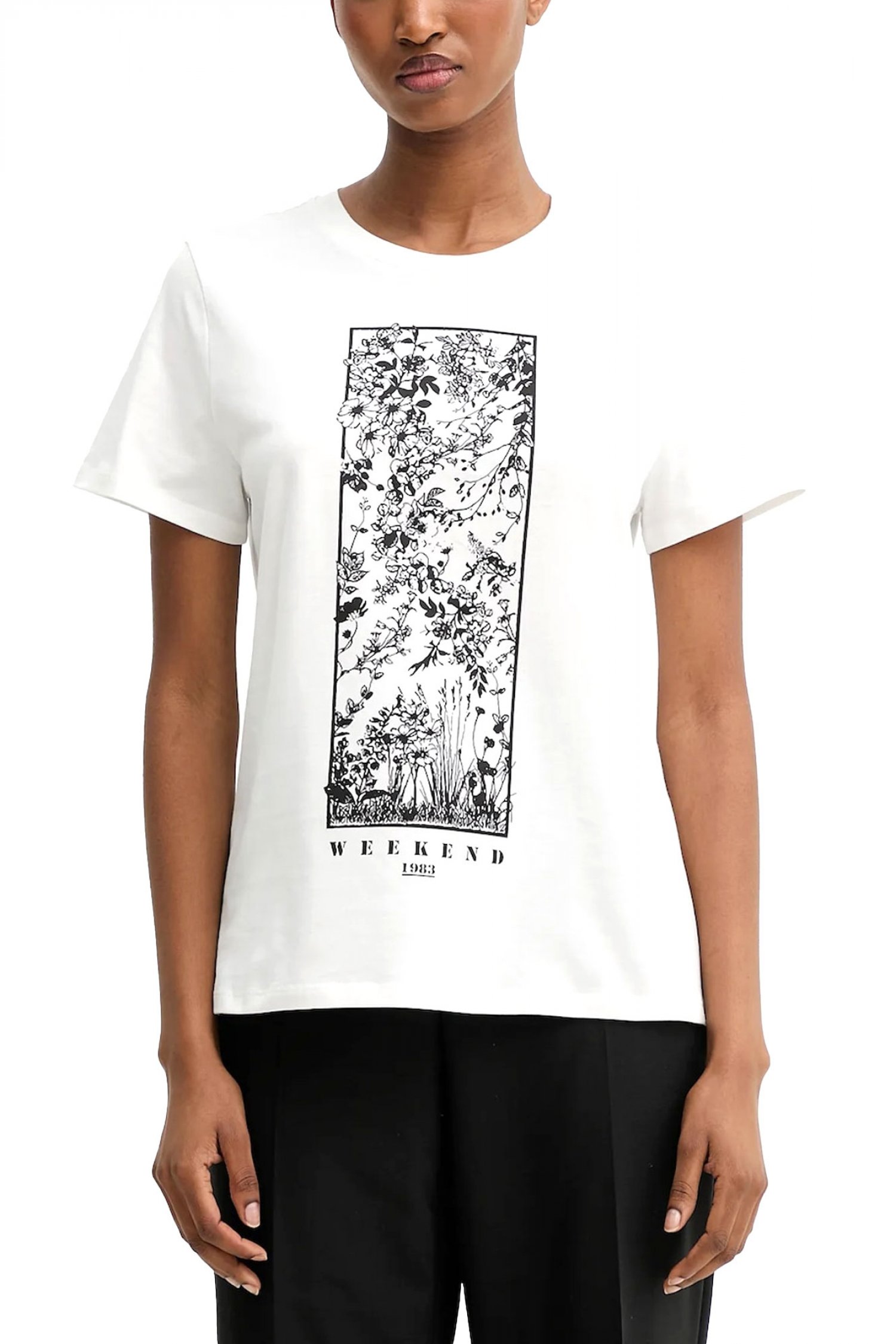 MAX MARA WEEKEND T-SHIRT ROUNDNECK GUGLIA ΛΕΥΚΟ