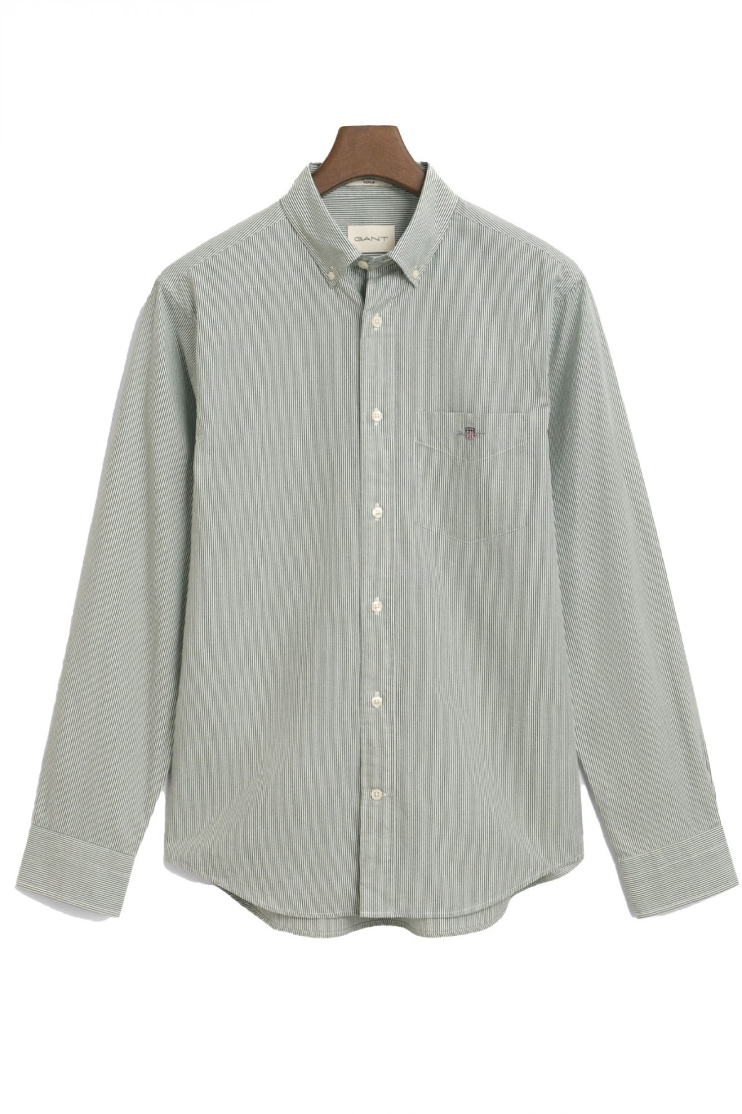 GANT ΠΟΥΚΑΜΙΣΟ ΡΙΓΕ REG CLASSIC POPLIN BANKER SHIRT ΠΡΑΣΙΝΟ
