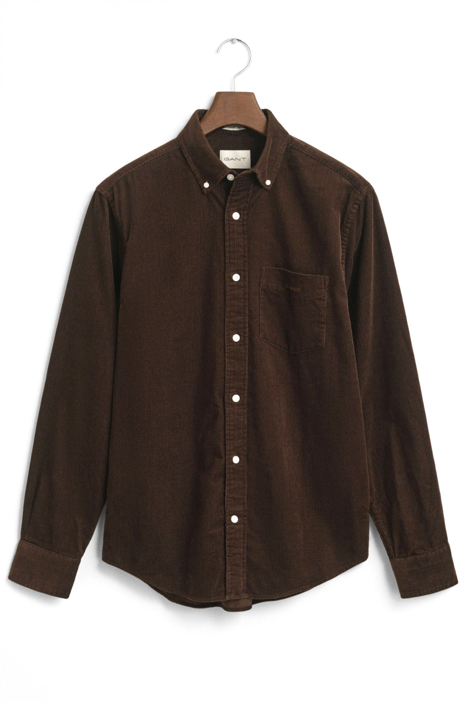 GANT ΠΟΥΚΑΜΙΣΟ ΚΟΤΛΕ REG CORDUROY SHIRT ΣΚΟΥΡΟ ΚΑΦΕ