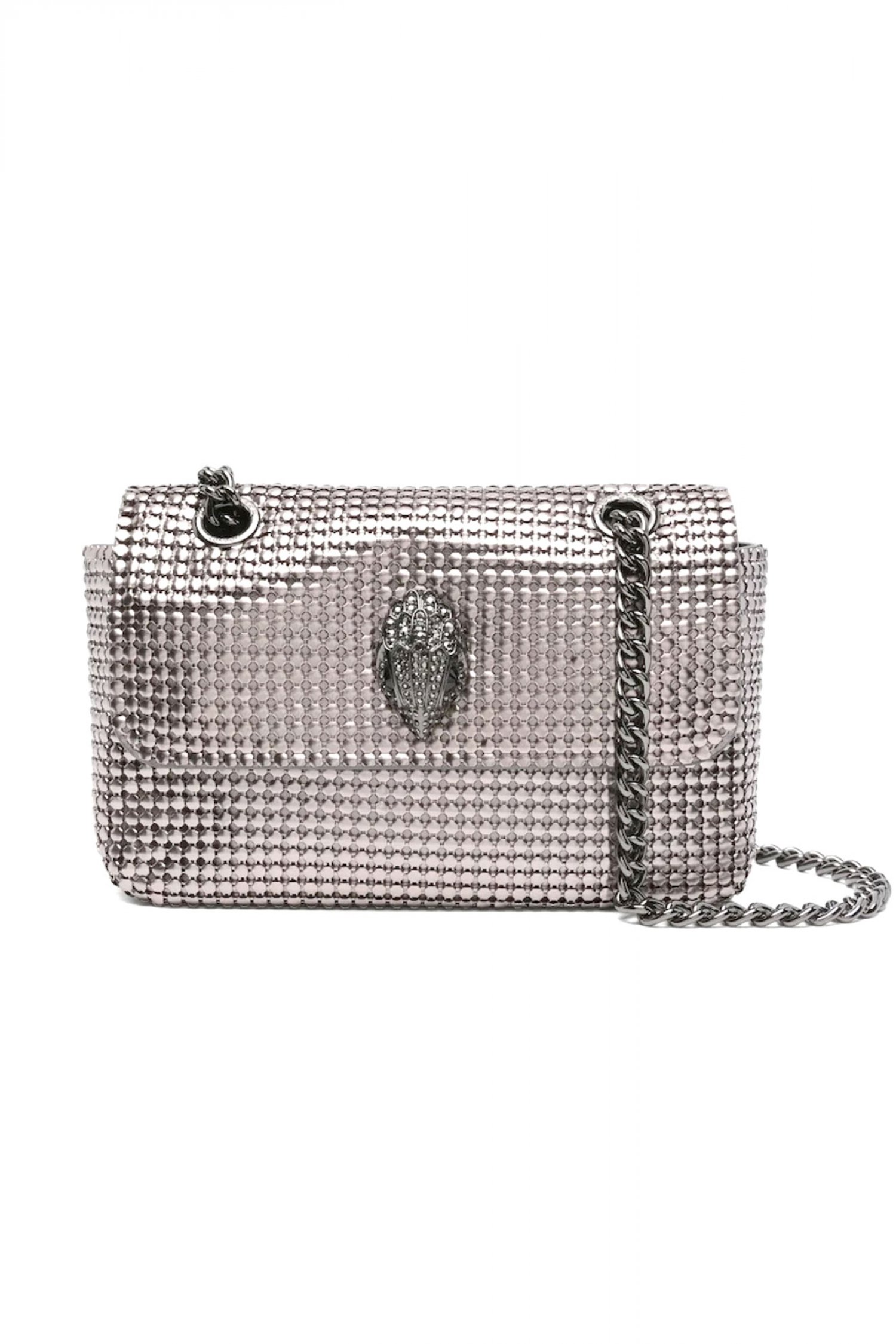 KURT GEIGER ΤΣΑΝΤΑ ΩΜΟΥ/CROSSBODY KENSINGTON CHAINMAIL ΜΕΤΑΛΛΙΚΑ ΤΡΟΥΞ ΑΛΥΣΙΔΑ LOGO ΑΣΗΜΙ