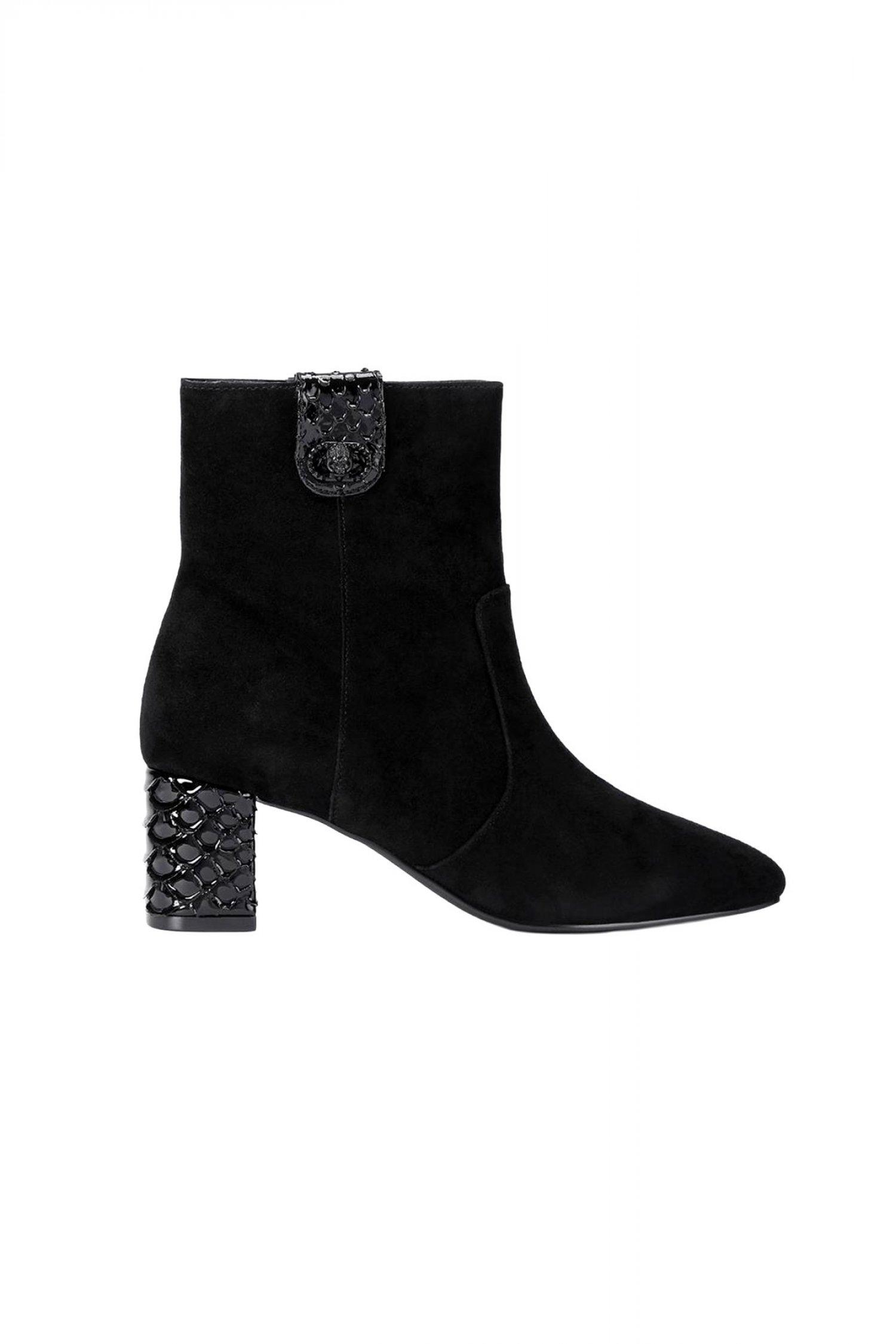 KURT GEIGER ΠΑΠΟΥΤΣΙΑ MΠΟΤAKIA CHELSEA TRIM ANKLE BOOT ΣΟΥΕΤ ΦΕΡΜΟΥΑΡ LOGO ΜΑΥΡΟ