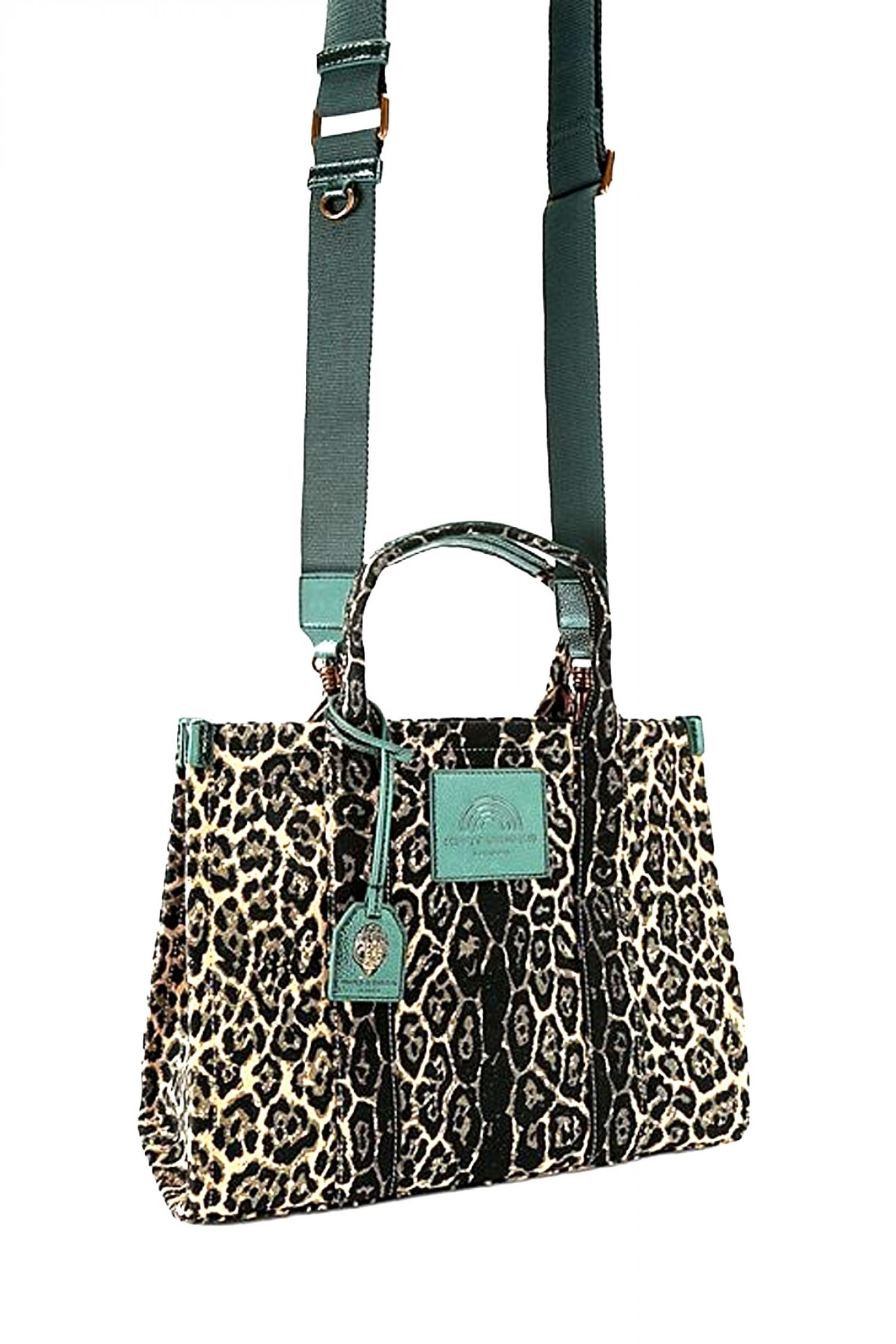 KURT GEIGER TΣΑΝΤΑ CROSSBODY/ΧΕΙΡΟΣ SOUTHBANK TOTE ΛΕΟΠΑΡ ΙΜΑΝΤΑΣ LOGO MΠΕΖ/ΜΑΥΡΟ/ΚΥΠΑΡΙΣΣΙ