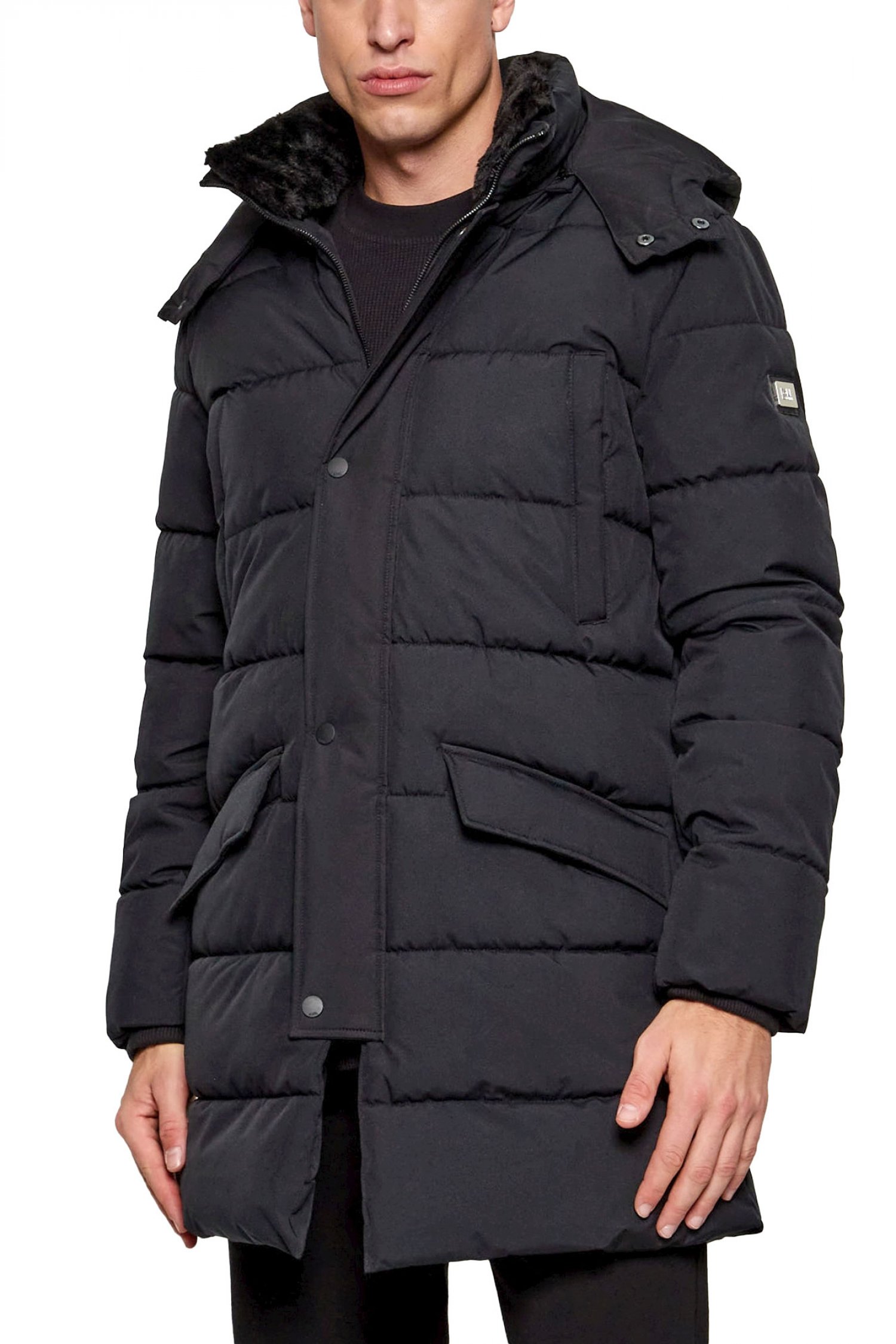 KARL LAGERFELD ΜΠΟΥΦΑΝ HOODED PARKA ΜΑΥΡΟ