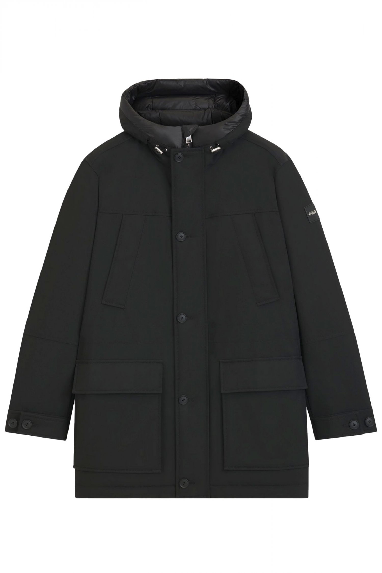 BOSS ΜΠΟΥΦΑΝ JACKET HOODIE H-DETONI ΜΑΥΡΟ