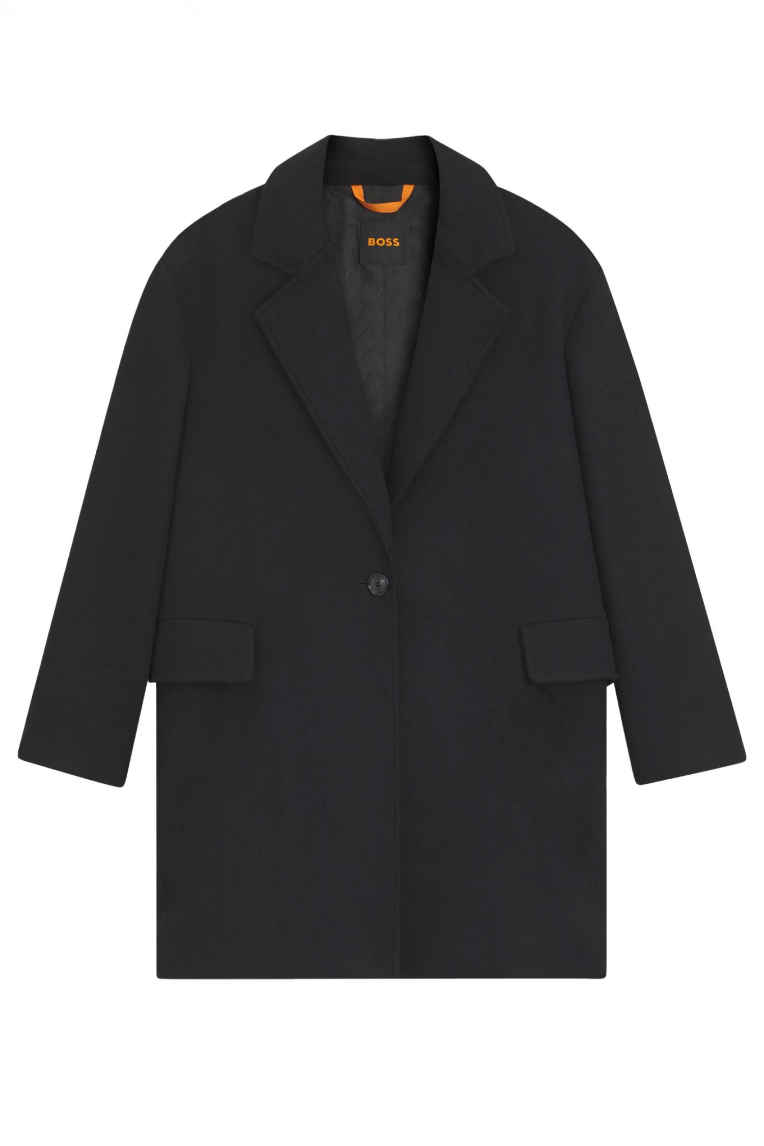 BOSS CASUAL ΠΑΛΤΟ C_CALESARA2 ΤΣΕΠΕΣ ΜΑΥΡΟ