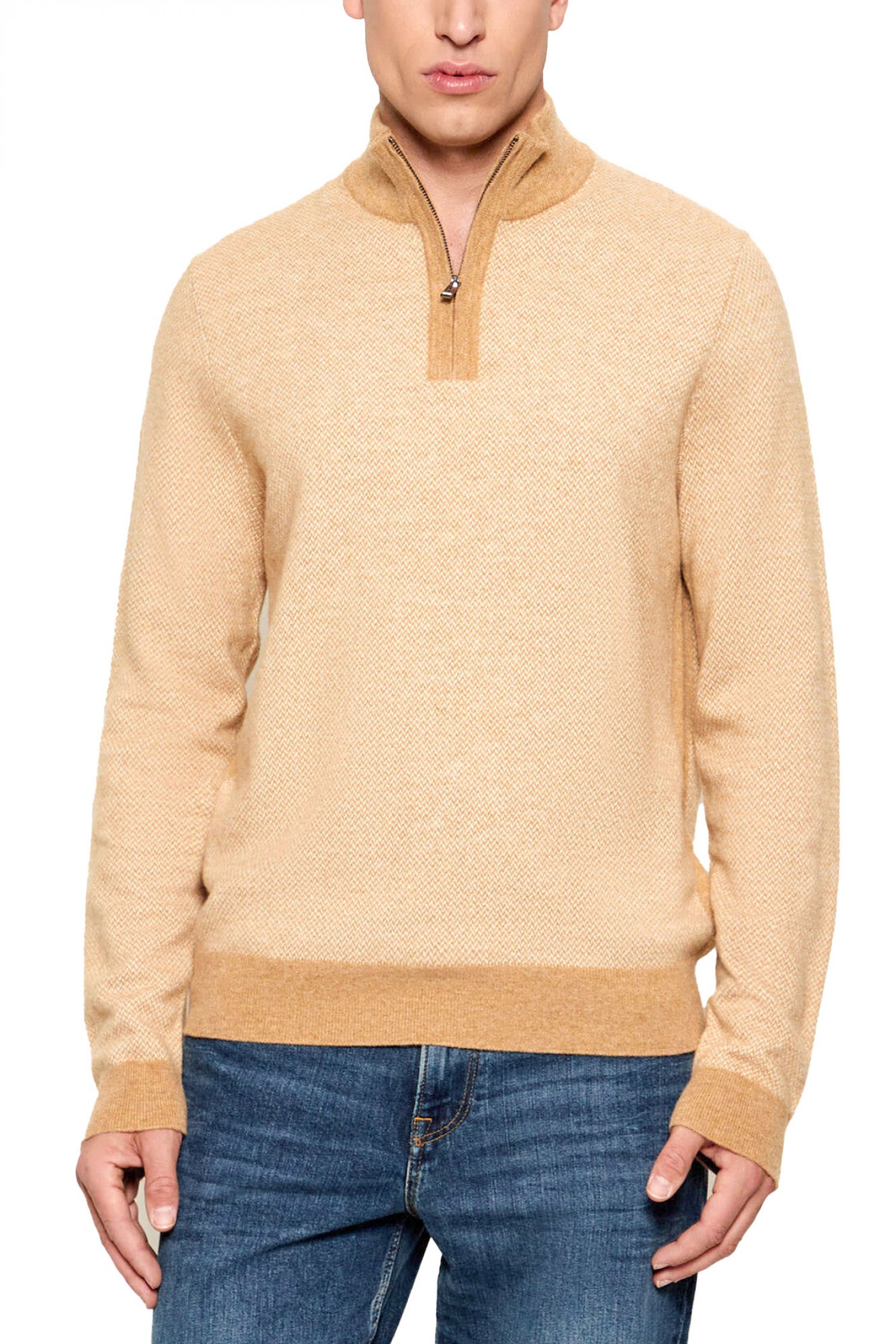 BOSS ΠΛΕΚΤΟ HALFZIP H-HETTORE ΜΠΕΖ