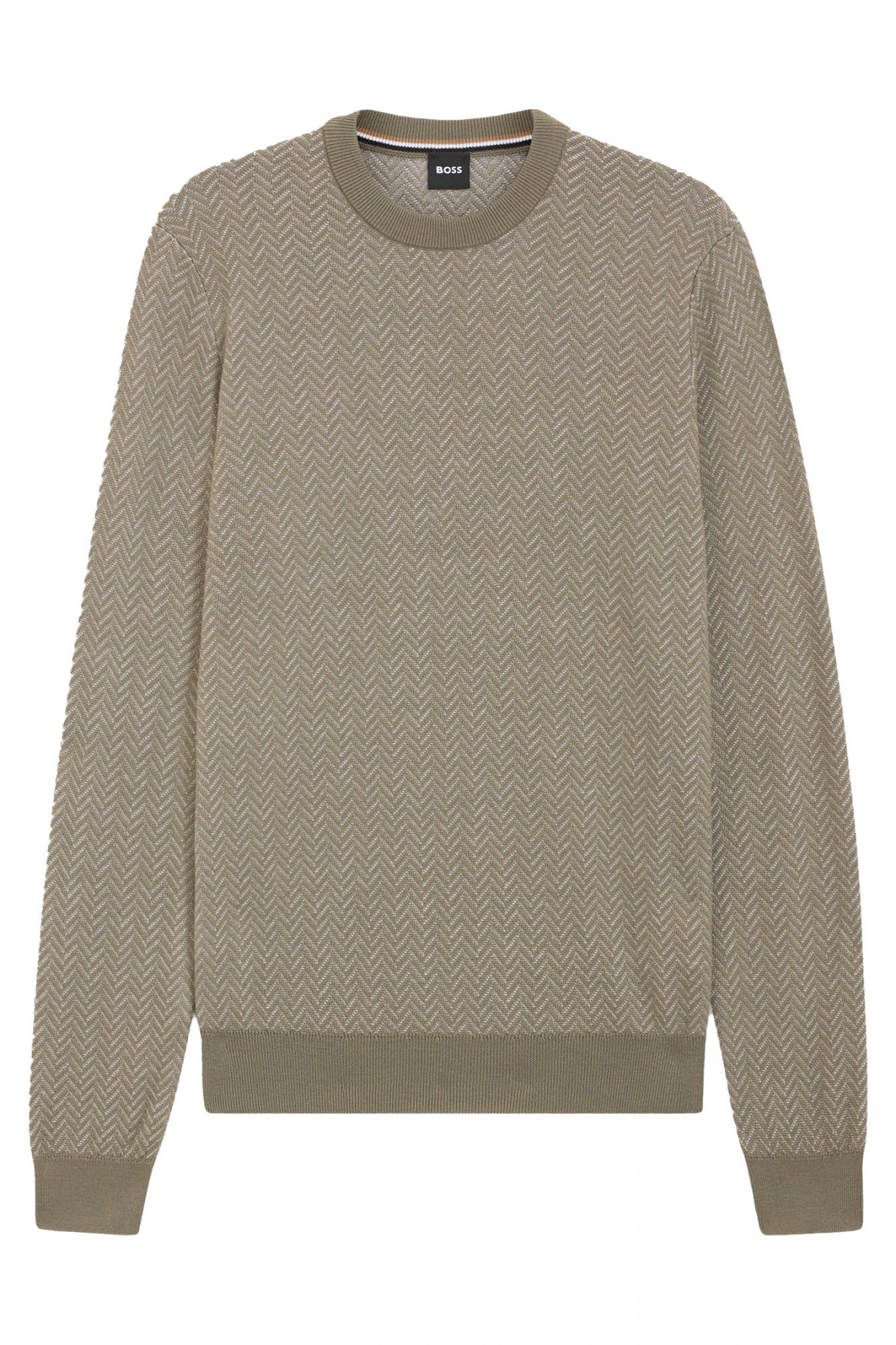 BOSS ΠΛΕΚΤΟ CREW NECK H-HABITO ΜΠΕΖ