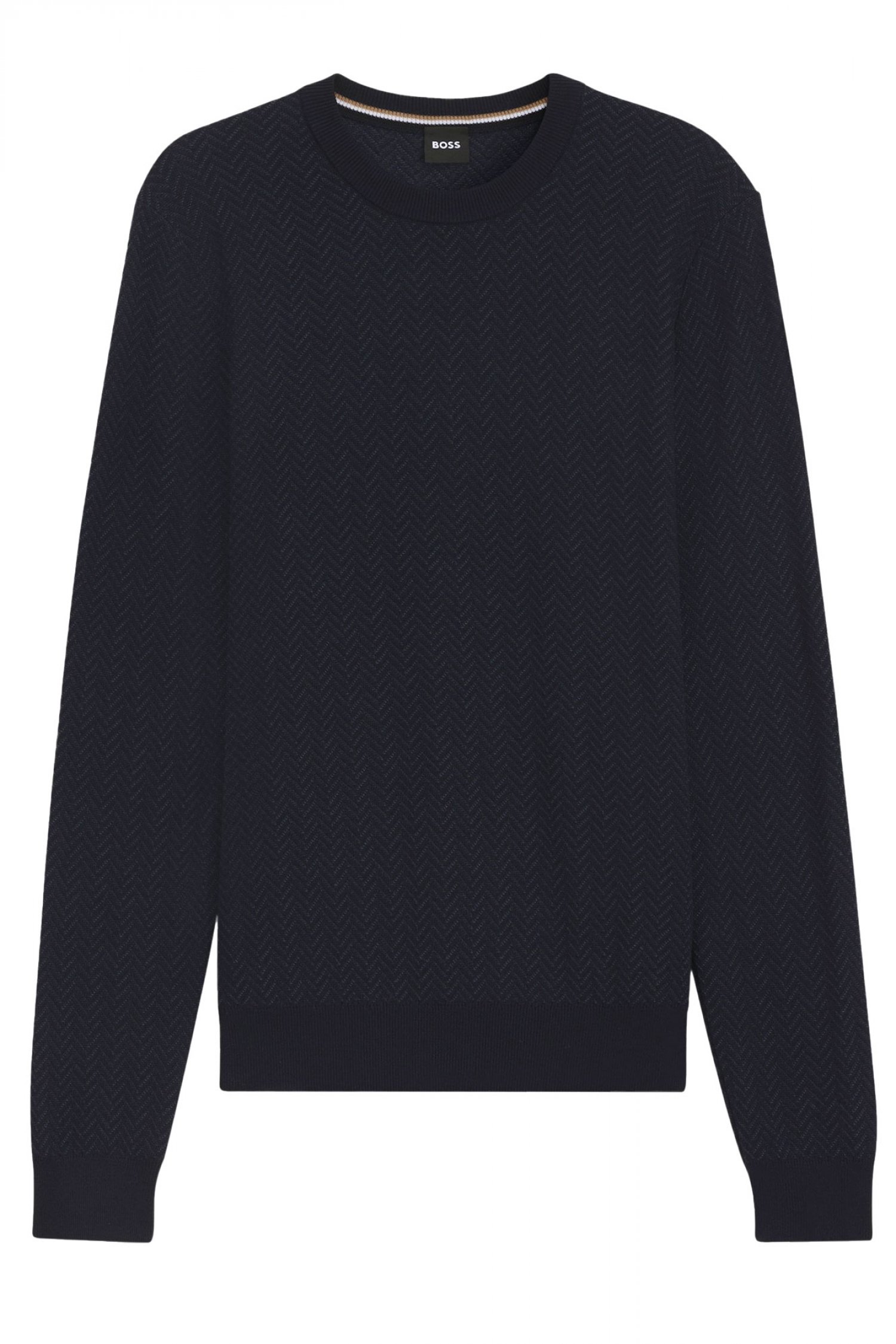 BOSS ΠΛΕΚΤΟ CREW NECK H-HABITO ΜΠΛΕ