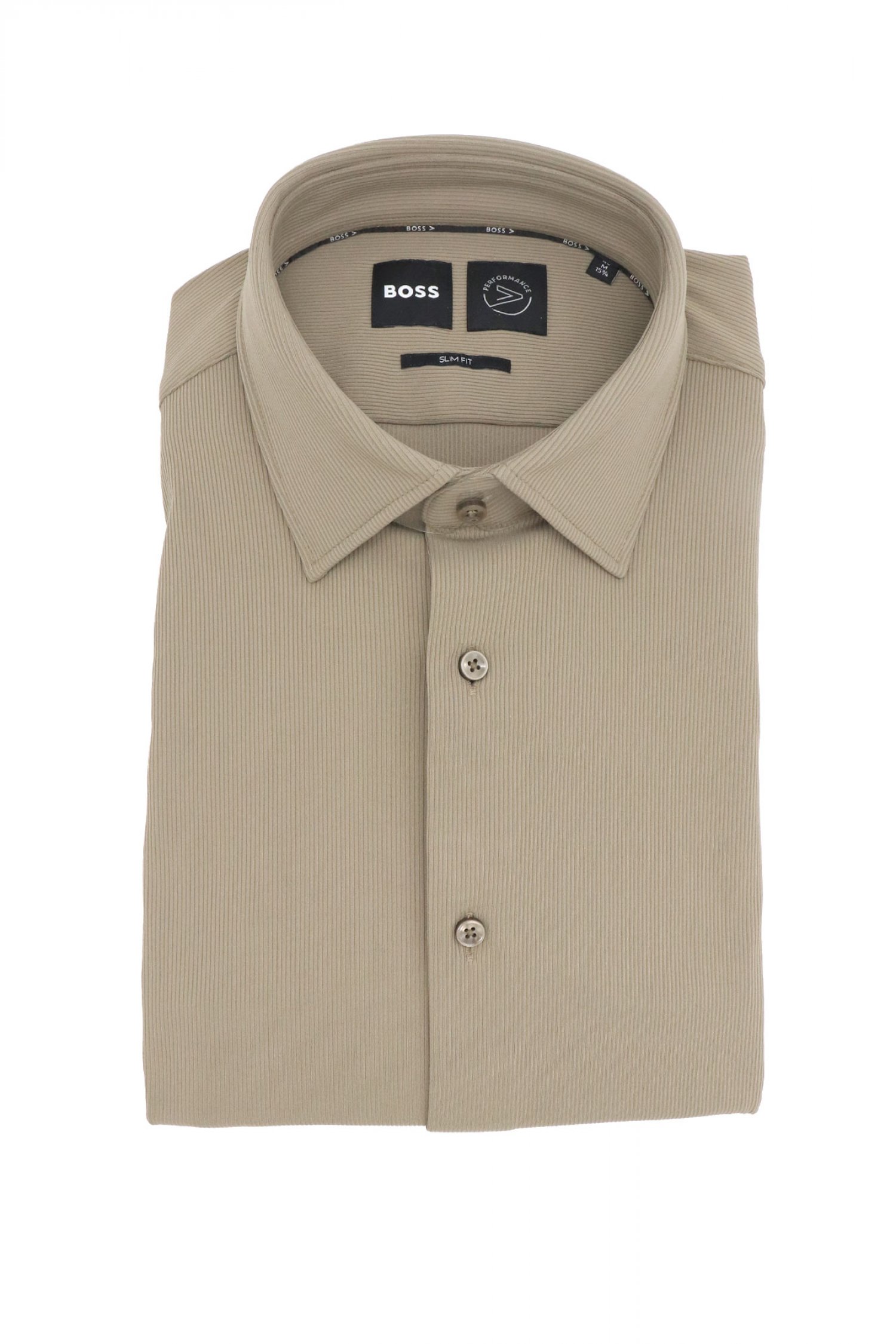 BOSS PERFORMANCE ΠΟΥΚΑΜΙΣΟ ΚΟΤΛΕ SLIM FIT P-HANK-KENT-C1-222 ΧΑΚΙ