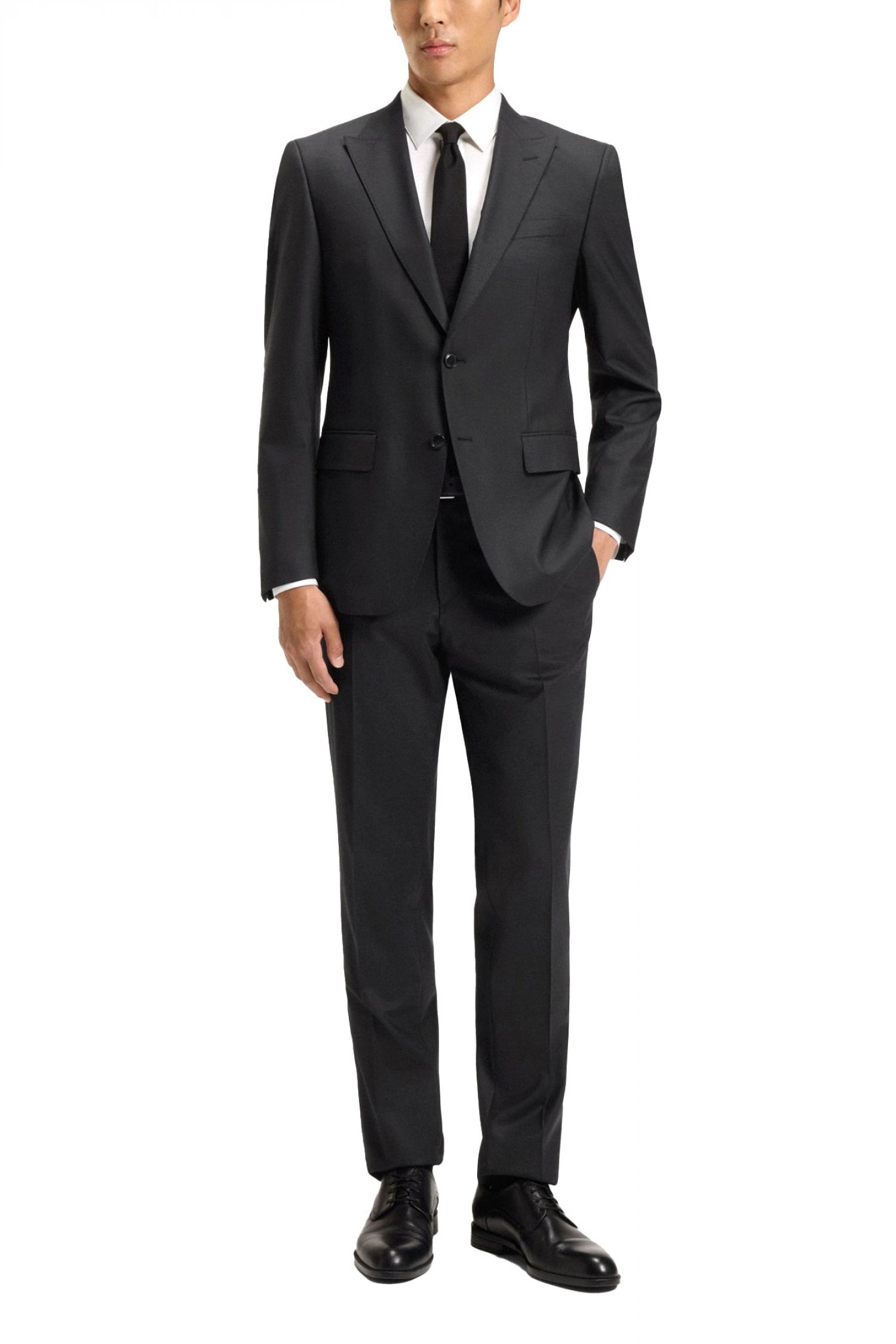 BOSS ΚΟΣΤΟΥΜΙ ΔΙΚΟΥΜΠΟ ΜΙΚΡΟΣΧΕΔΙΟ SLIM FIT H-HUGE-2PCS-PEAK-253 ΜΑΥΡΟ
