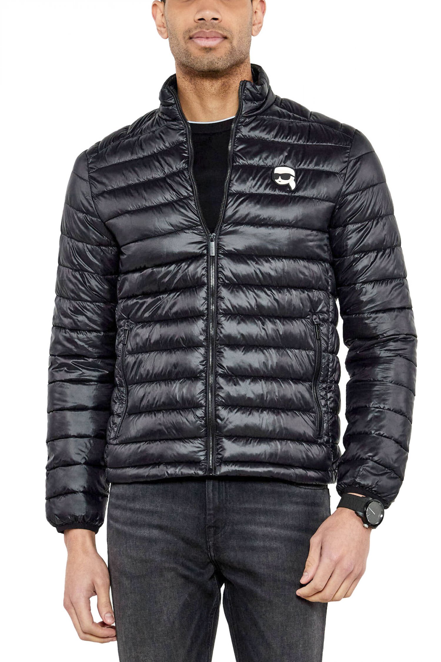 KARL LAGERFELD ΜΠΟΥΦΑΝ ΦΟΥΣΚΩΤΟ LOGO ΜΑΥΡΟ