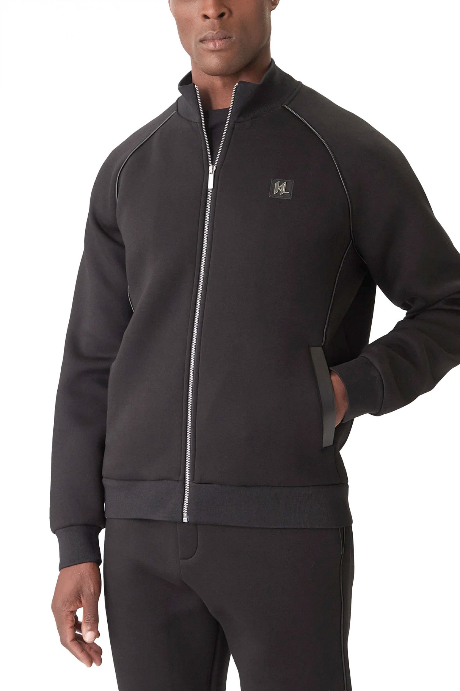 KARL LAGERFELD ΦΟΥΤΕΡ FULLZIP METALLIC LOGO MAYΡΟ