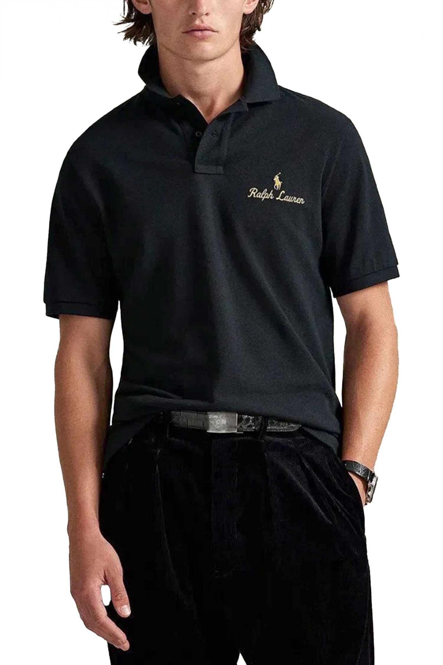 RALPH LAUREN POLO CLASSIC FIT GOLD LOGO ΜΑΥΡΟ