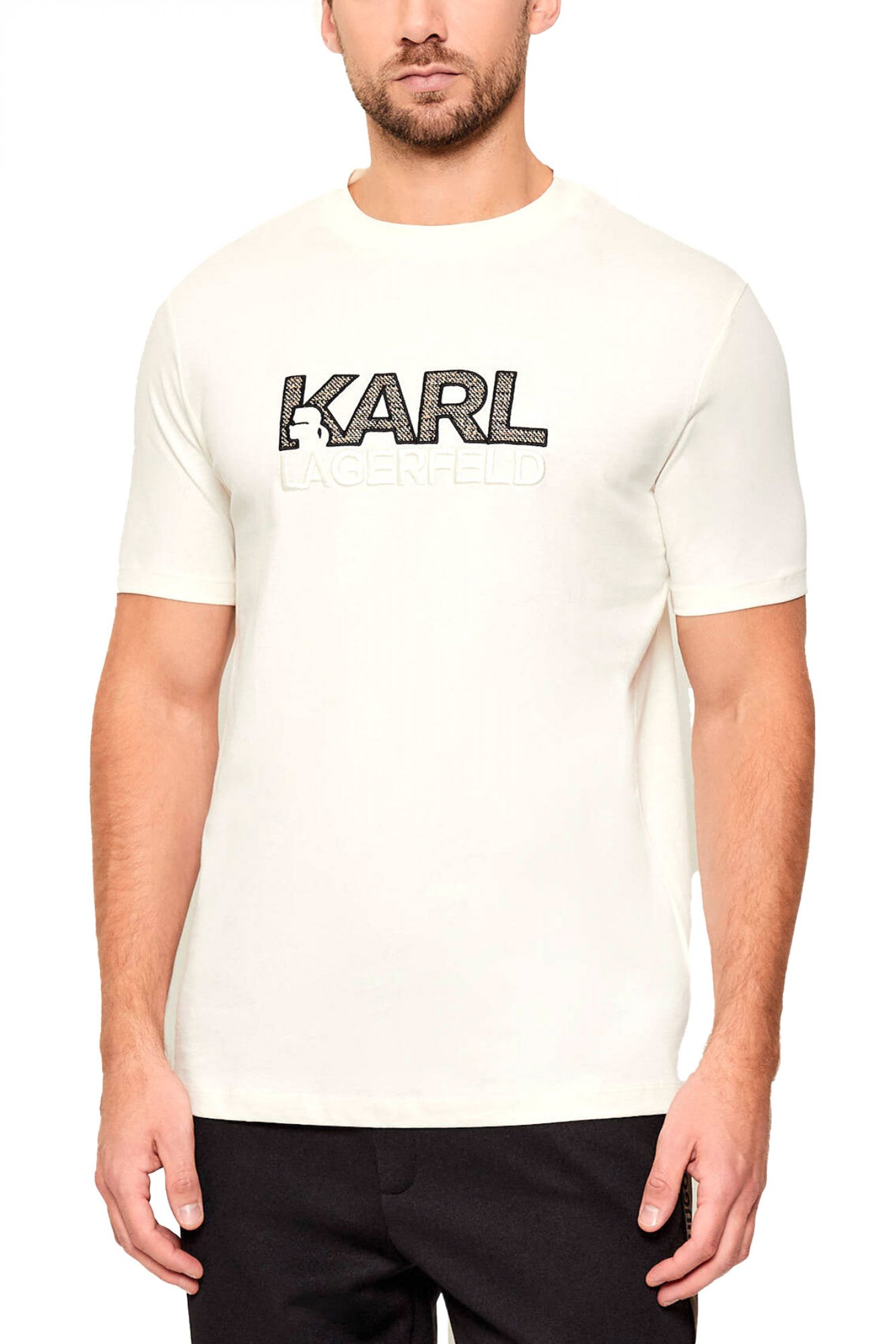KARL LAGERFELD T-SHIRT LOGO ΥΠΟΛΕΥΚΟ