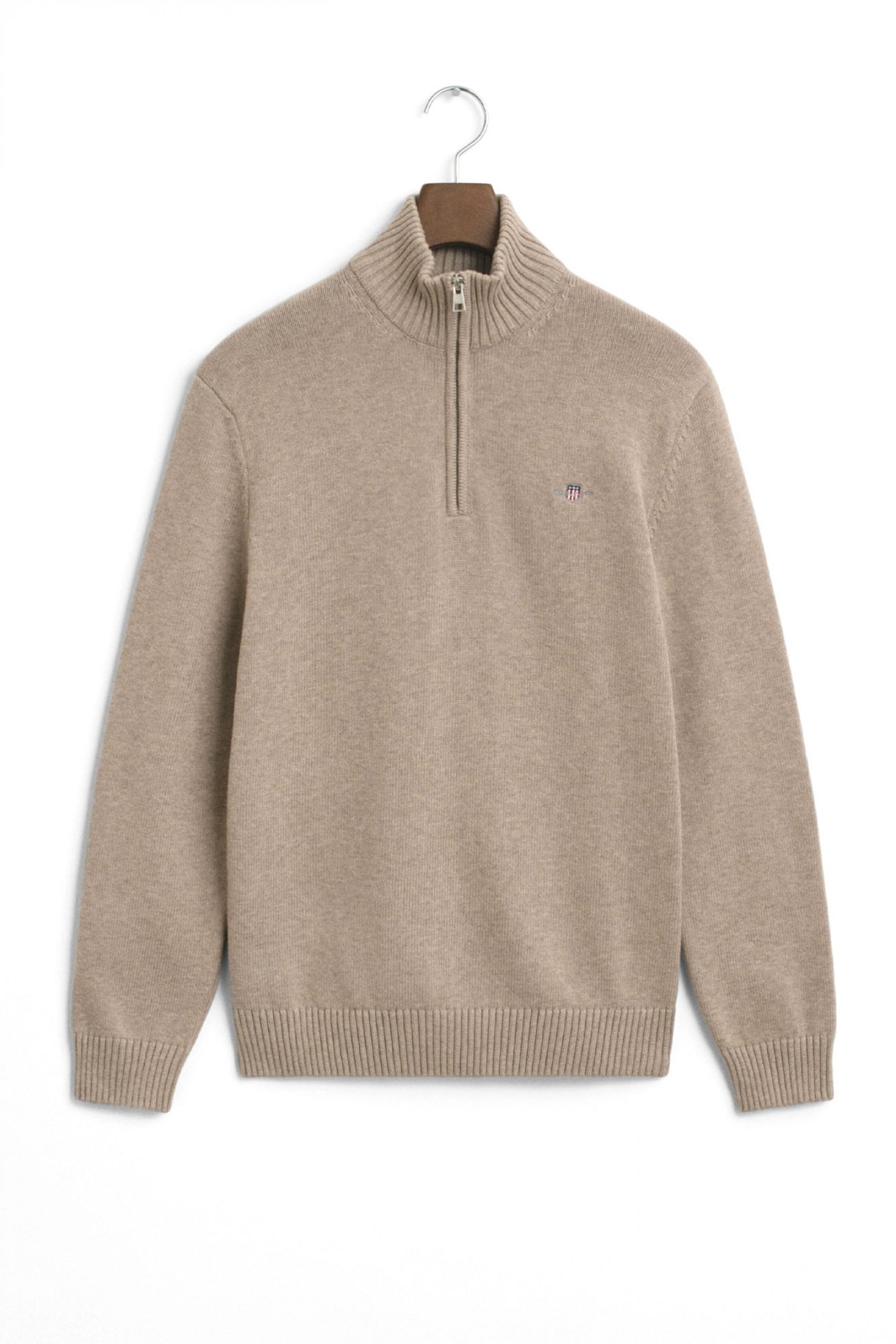 GANT ΠΛΕΚΤΟ CASUAL COTTON HALF ZIP ΜΠΕΖ