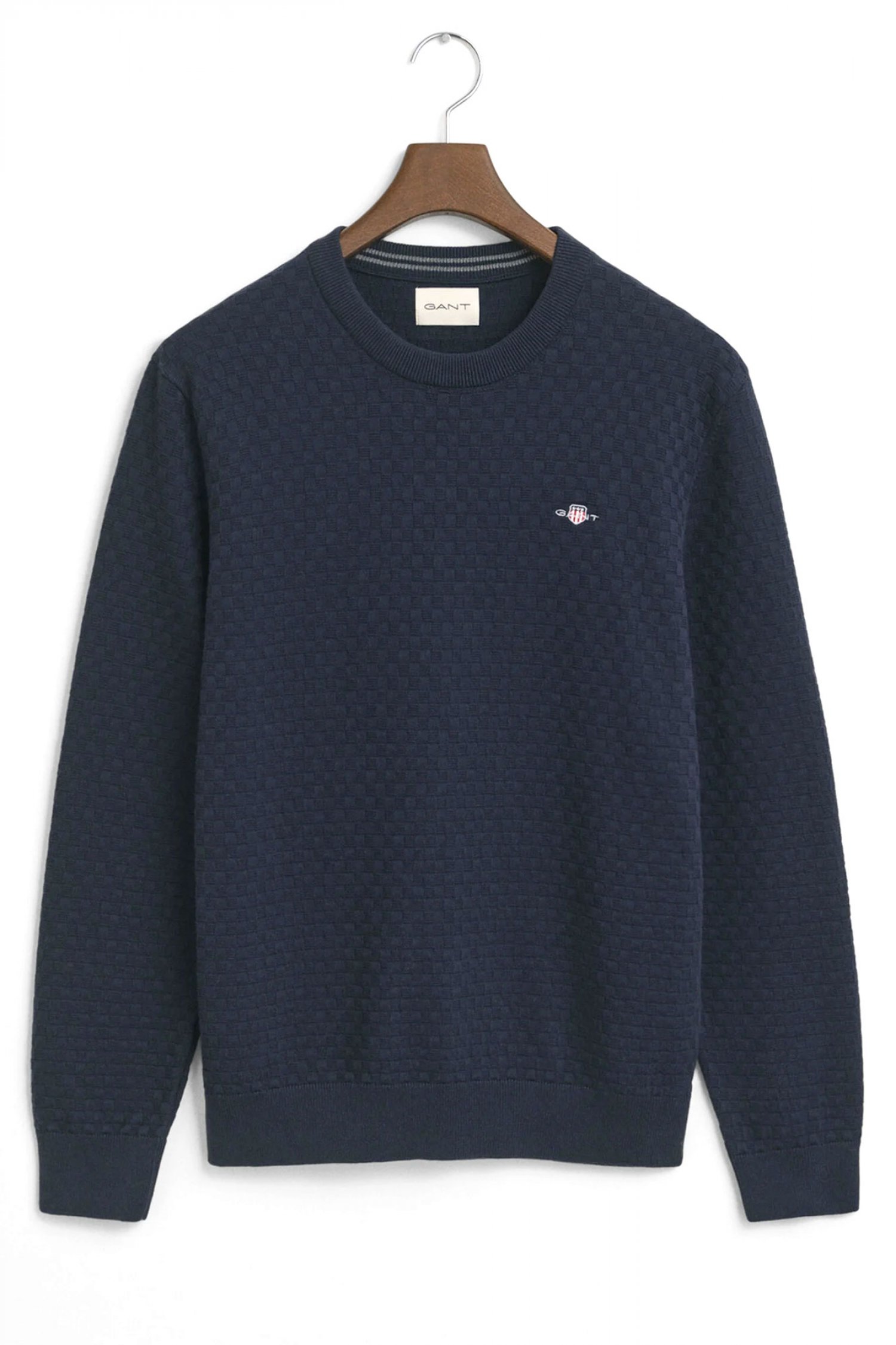 GANT ΠΛΕΚΤΟ C-NECK MICRΟ TEXTURE ΜΠΛΕ