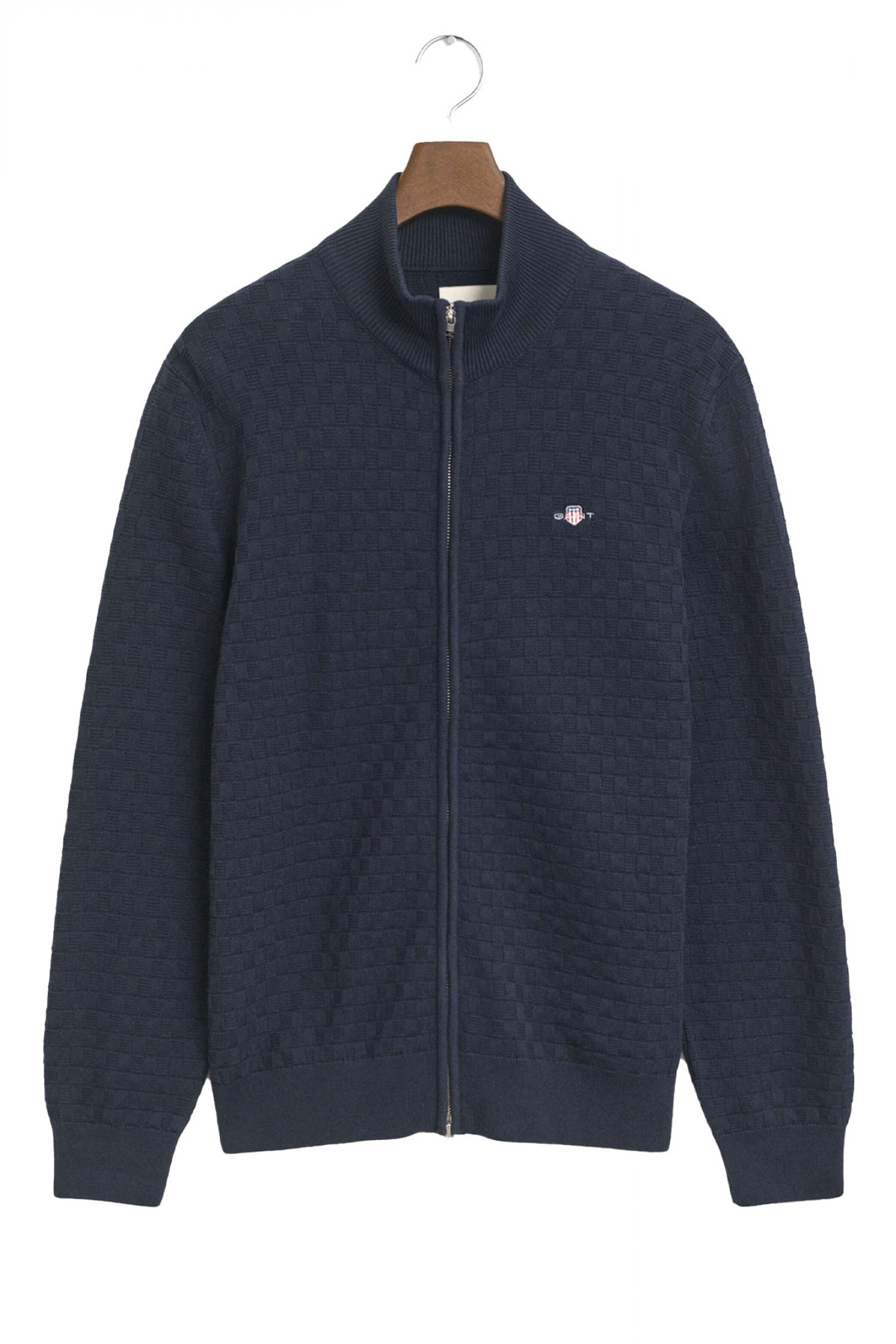 GANT ΠΛΕΚΤΟ FULLZIP MICRO TEXTURE FZ ΜΠΛΕ