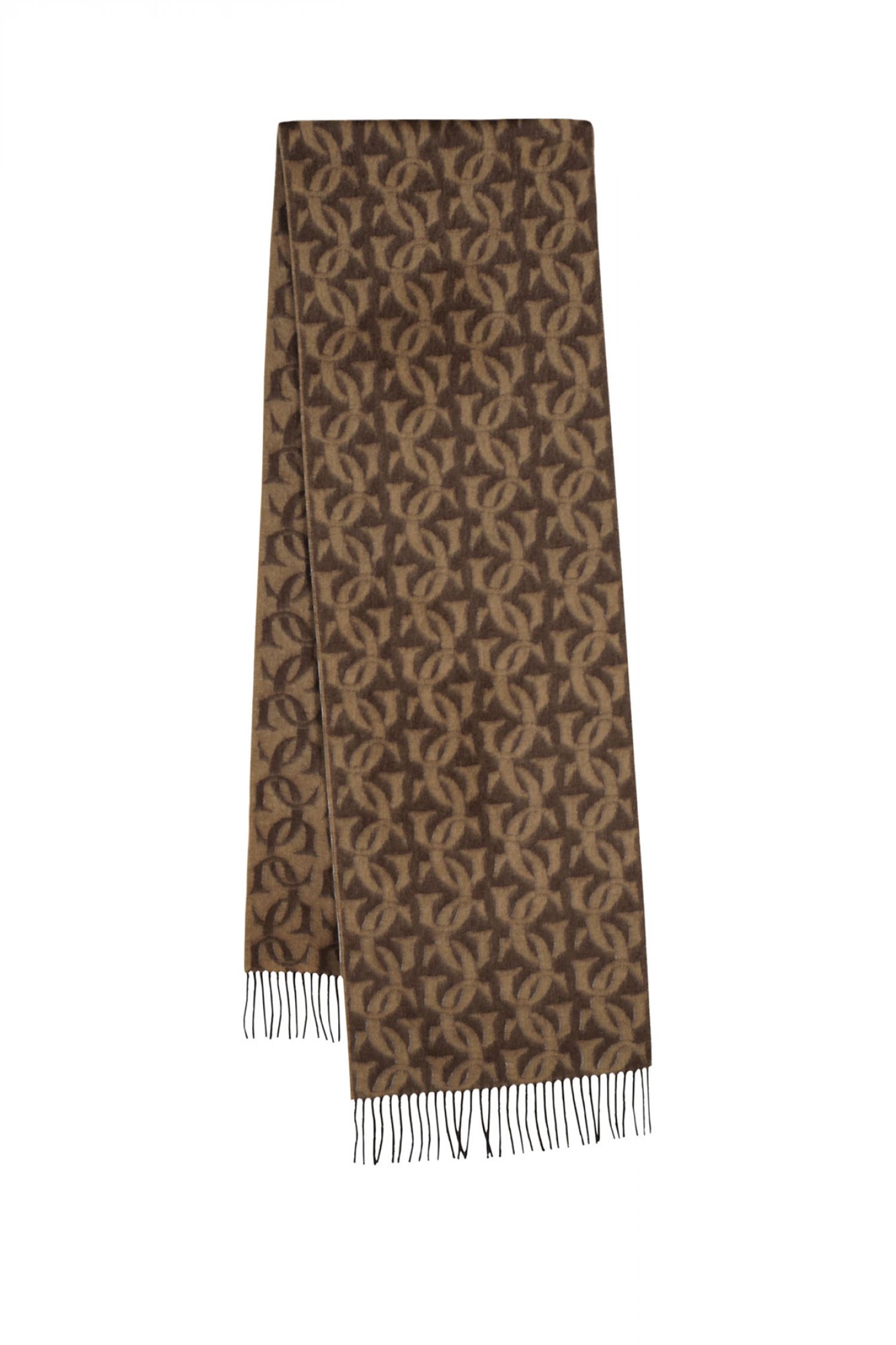 GANT ΚΑΣΚΩΛ ΜΑΛΛΙΝΟ G MONOGRAM WOVEN SCARF ΚΑΦΕ