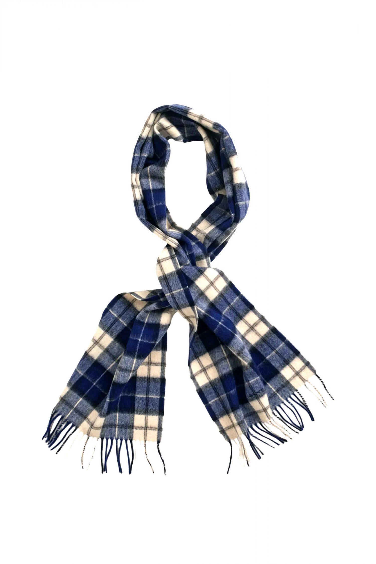 GANT ΚΑΣΚΩΛ ΚΑΡΩ ΜΑΛΛΙΝΟ WOOL CHECKED SCARF ΜΠΛΕ