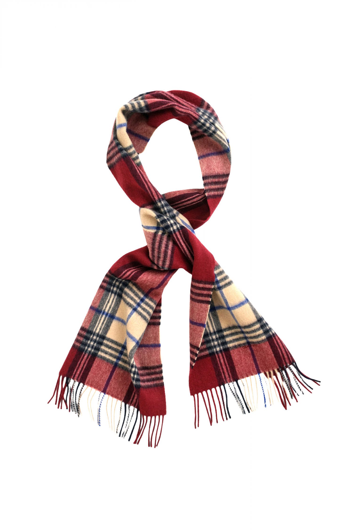 GANT ΚΑΣΚΩΛ ΚΑΡΩ ΜΑΛΛΙΝΟ WOOL CHECKED SCARF ΜΠΟΡΝΤΩ-ΜΑΥΡΟ-ΜΠΛΕ