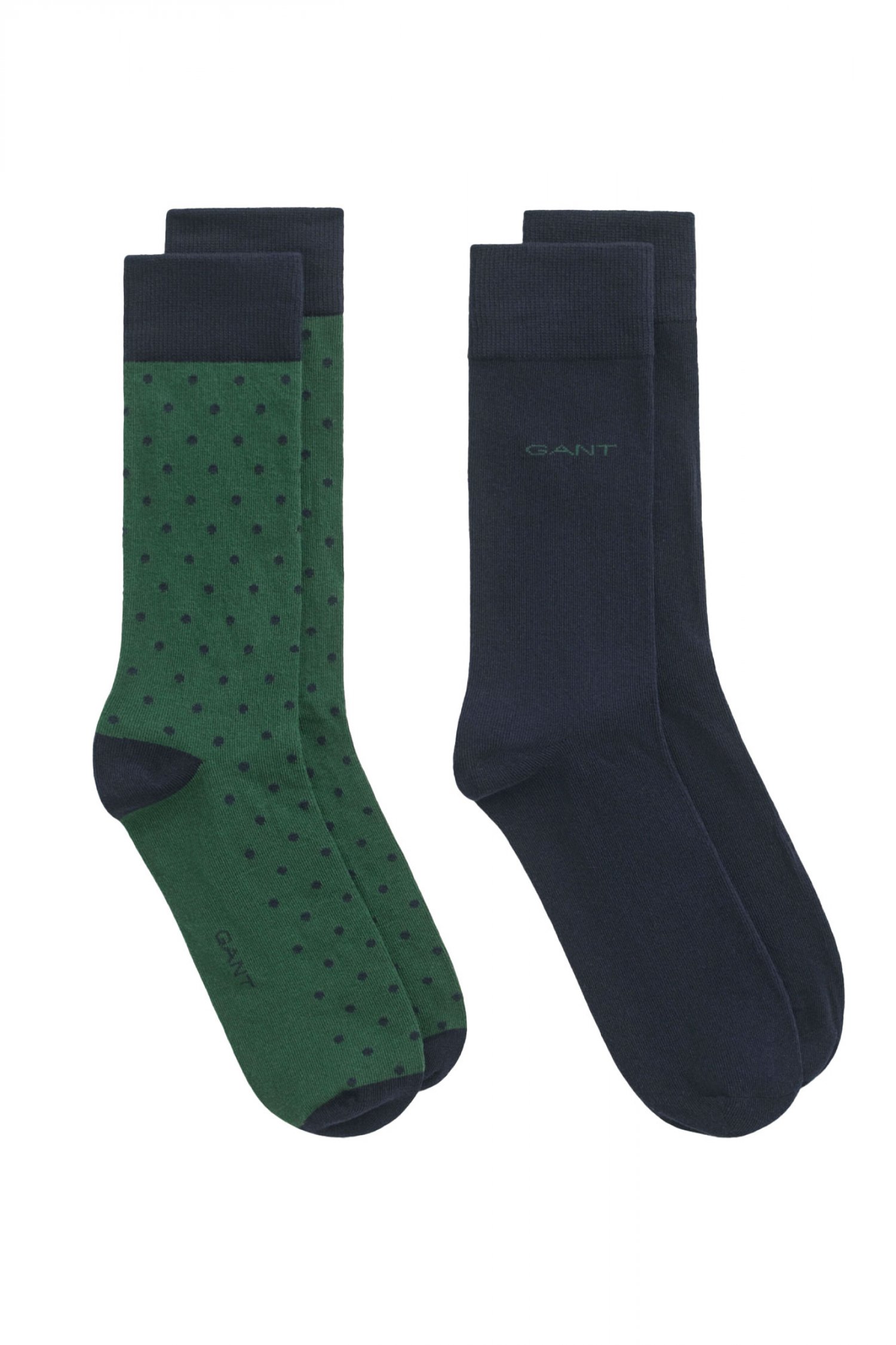 GANT ΚΑΛΤΣΕΣ 2-PACK DOT AND SOLID SOCKS ΜΠΛΕ-ΠΡΑΣΙΝΟ
