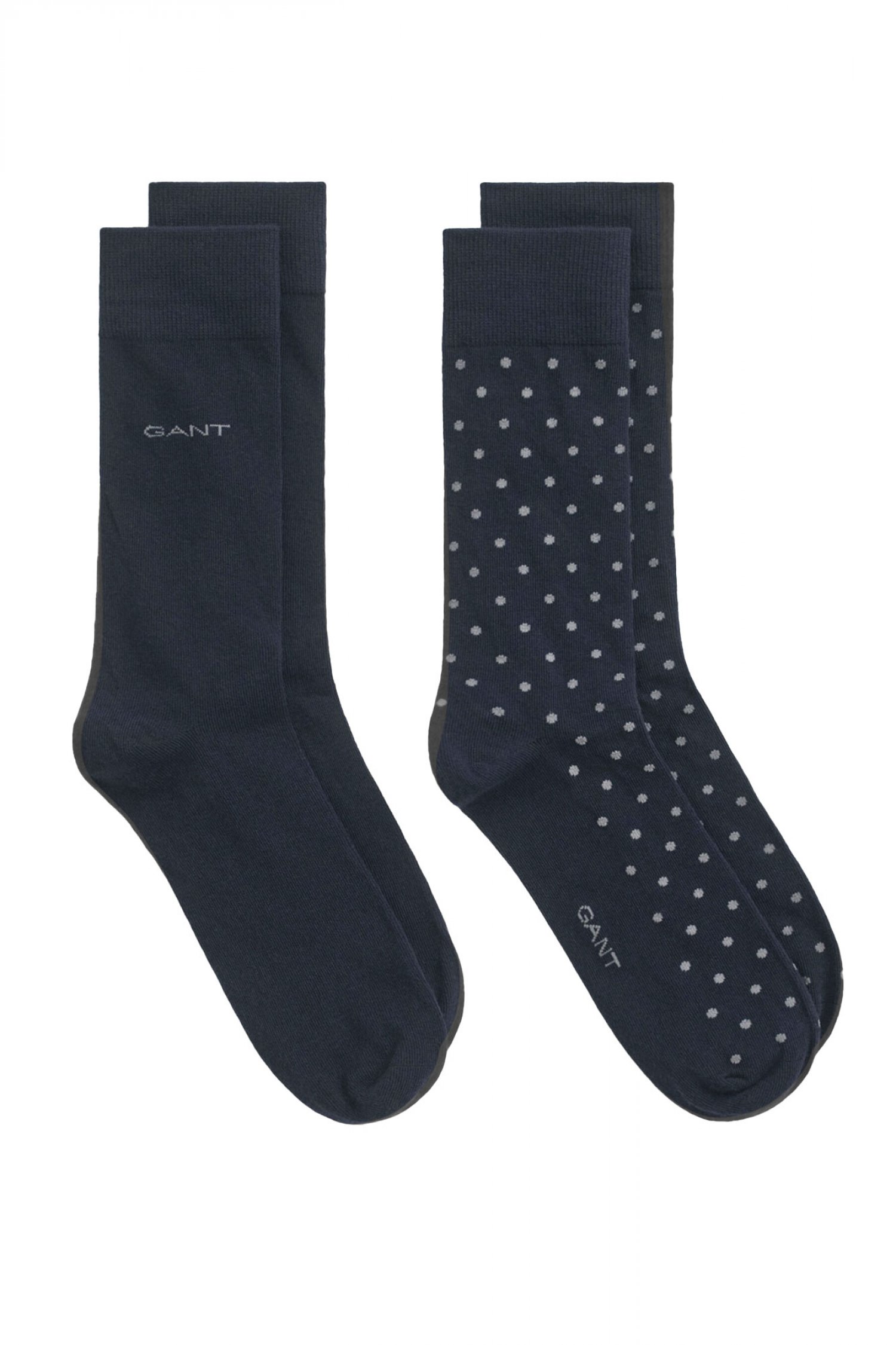 GANT ΚΑΛΤΣΕΣ 2-PACK DOT AND SOLID SOCKS ΜΠΛΕ