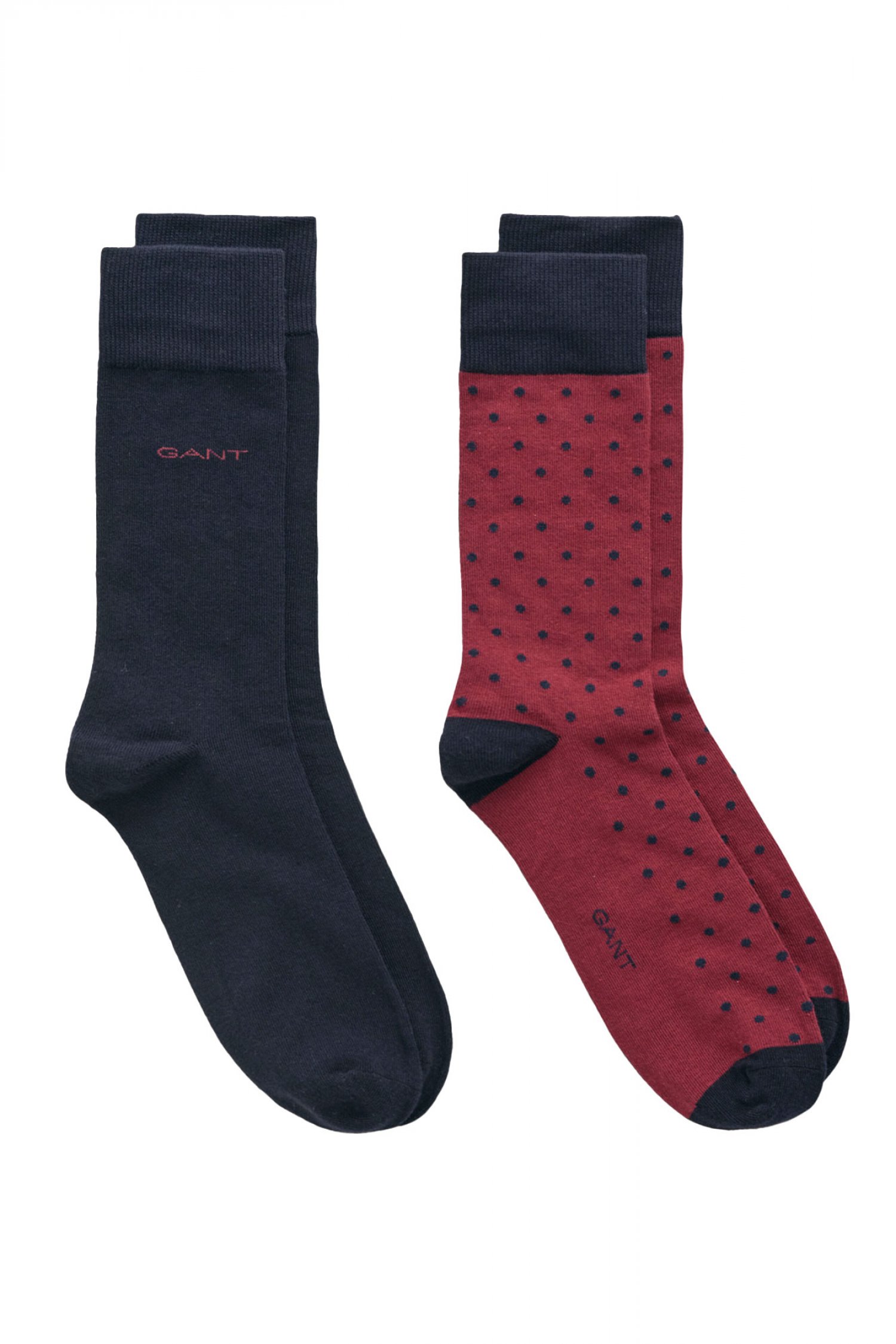 GANT ΚΑΛΤΣΕΣ 2-PACK DOT AND SOLID SOCKS ΜΠΛΕ-ΜΠΟΡΝΤΩ