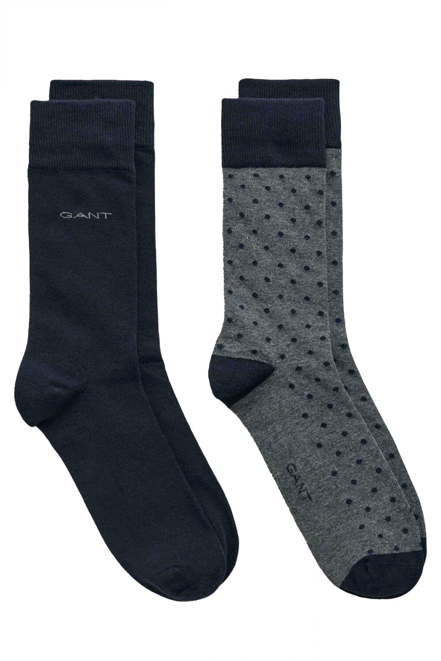 GANT ΚΑΛΤΣΕΣ 2-PACK DOT AND SOLID SOCKS ΜΠΛΕ-ΓΚΡΙ