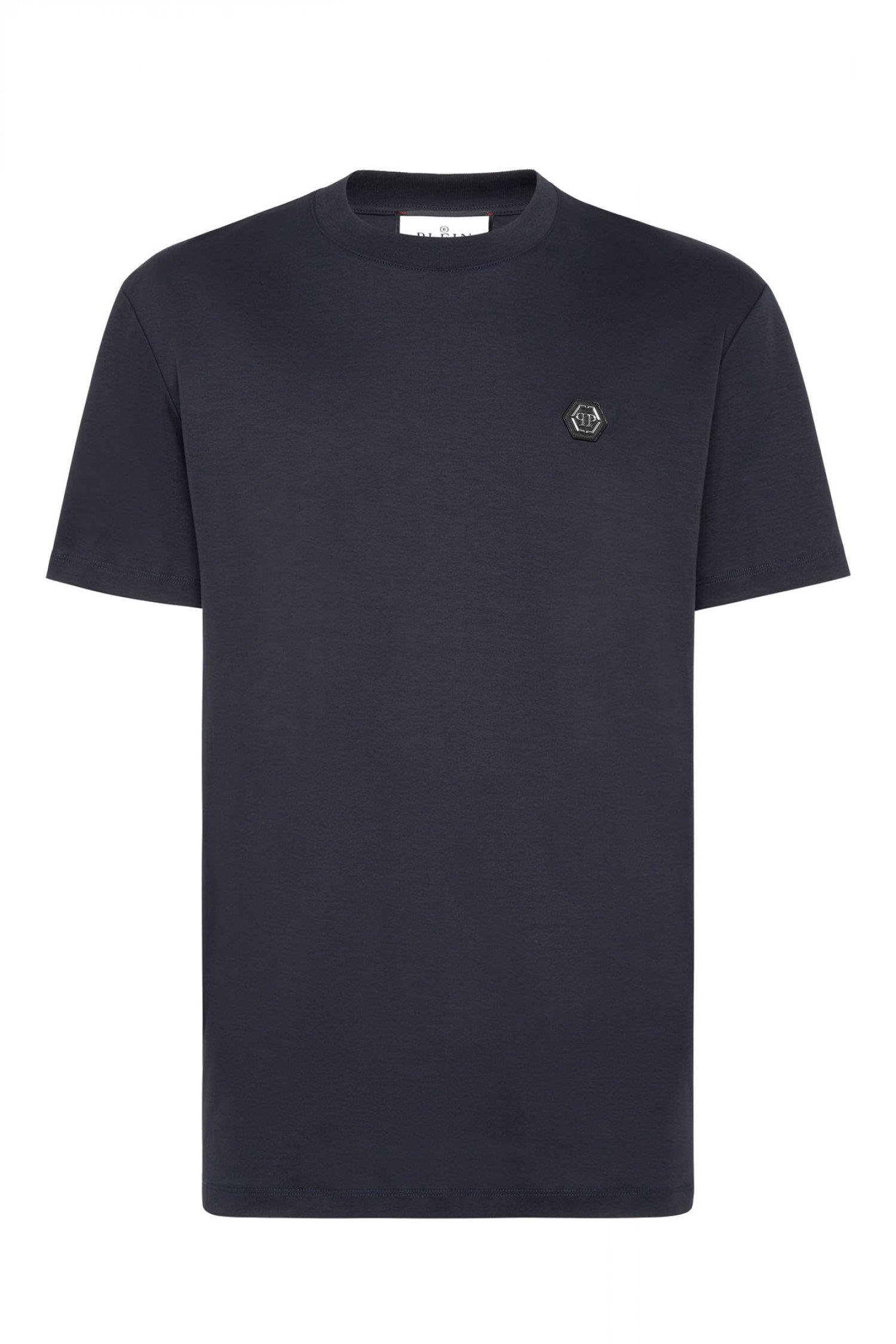 PHILIPP PLEIN T-SHIRT ROUND NECK HEXAGON ΜΠΛΕ