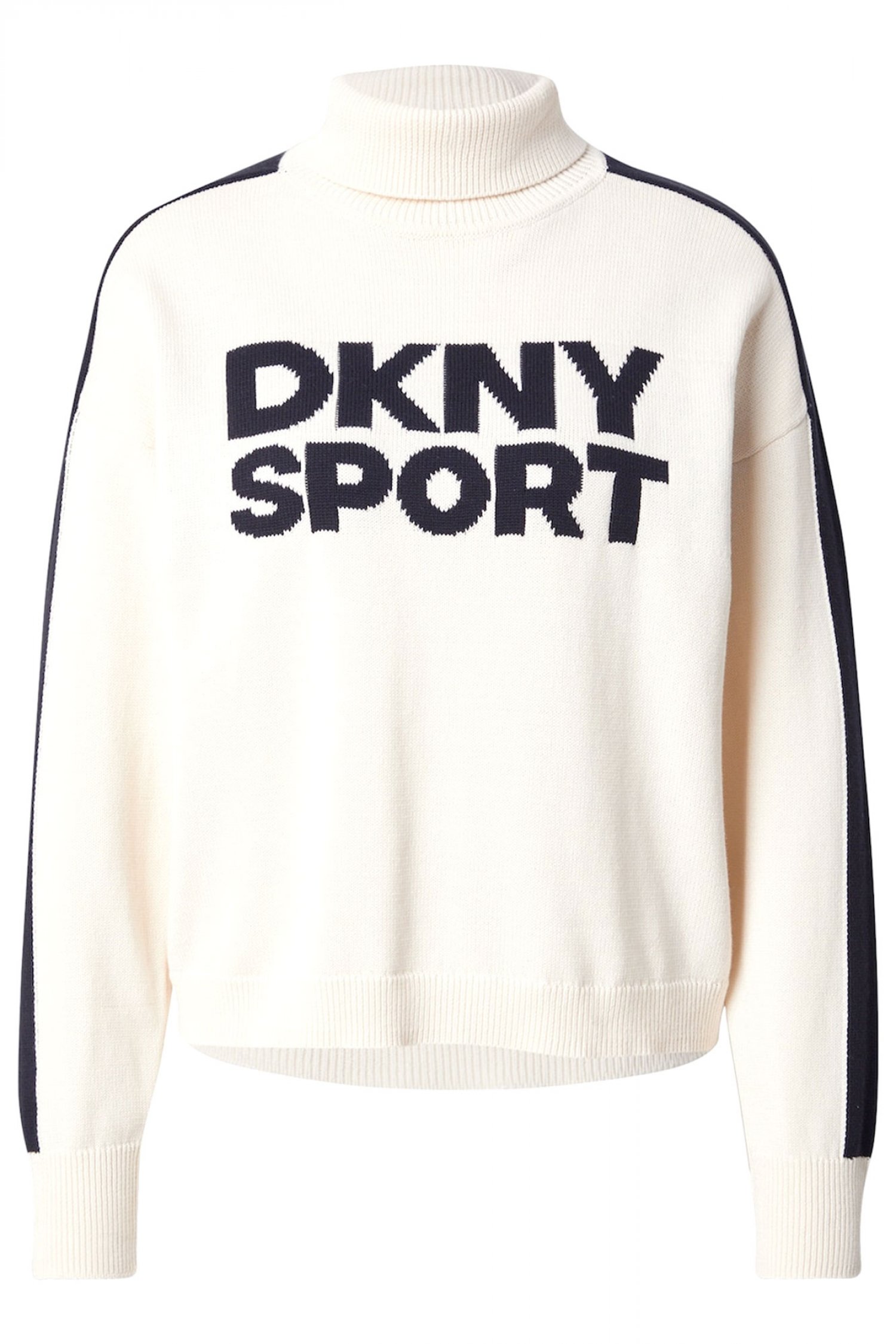 DKNY ΠΛΕΚΤΟ ΖΙΒΑΓΚΟ LOGO ΕΚΡΟΥ-ΜΑΥΡΟ