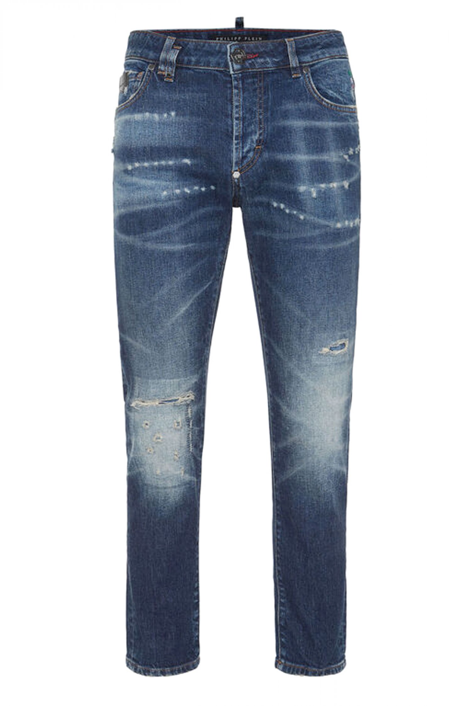 PHILIPP PLEIN ΠΑΝΤΕΛΟΝΙ JEANS SKINNY ΦΘΟΡΕΣ ΜΠΛΕ