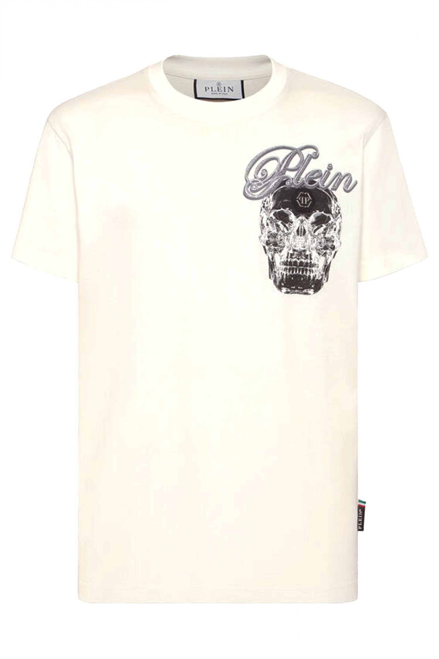PHILIPP PLEIN T-SHIRT GLASS SKULL ΥΠΟΛΕΥΚΟ