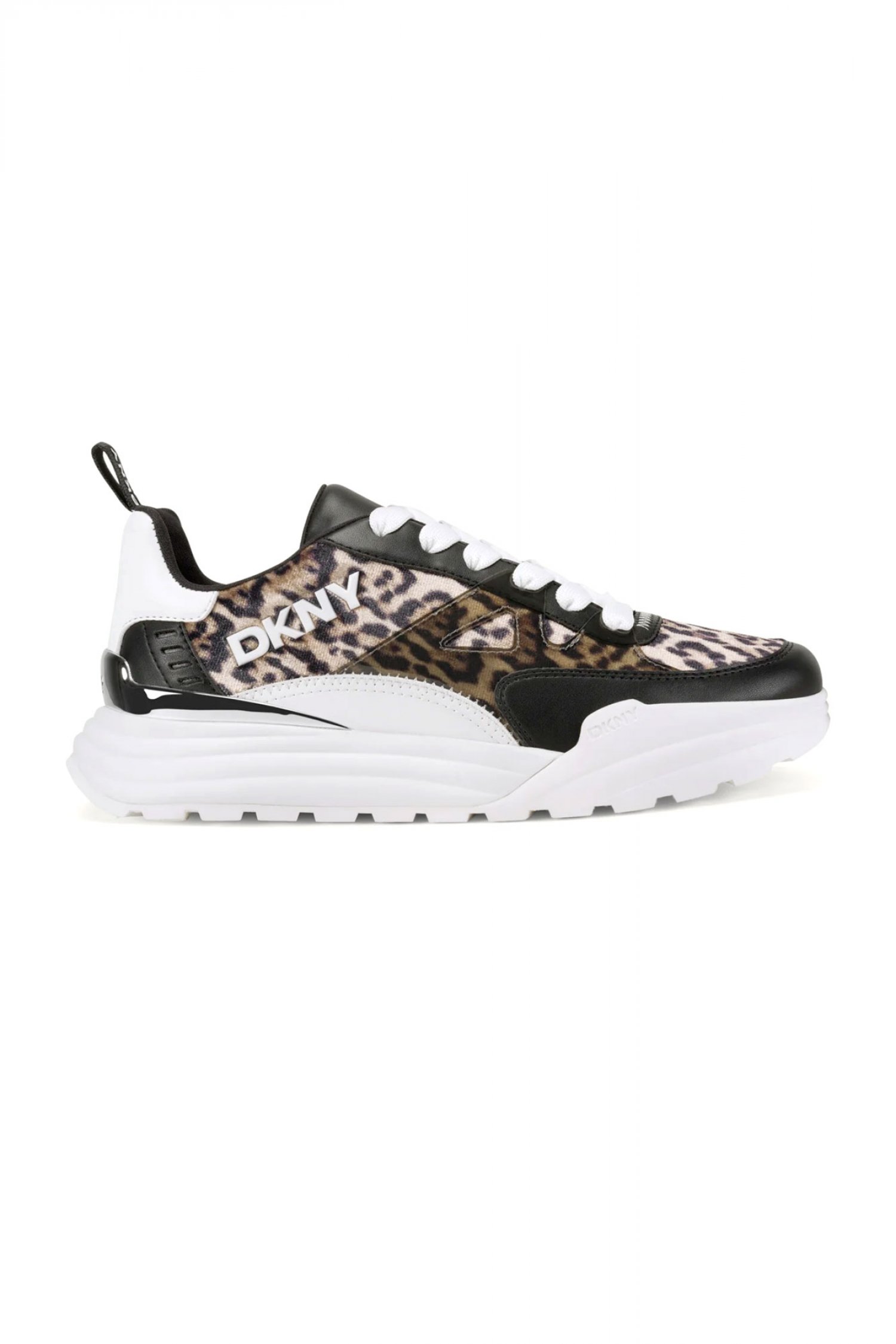 DKNY ΠΑΠΟΥΤΣΙΑ SNEAKERS ZANIRA ANIMAL PRINT LOGO ΜΑΥΡΟ-ΛΕΥΚΟ-ΚΑΦΕ