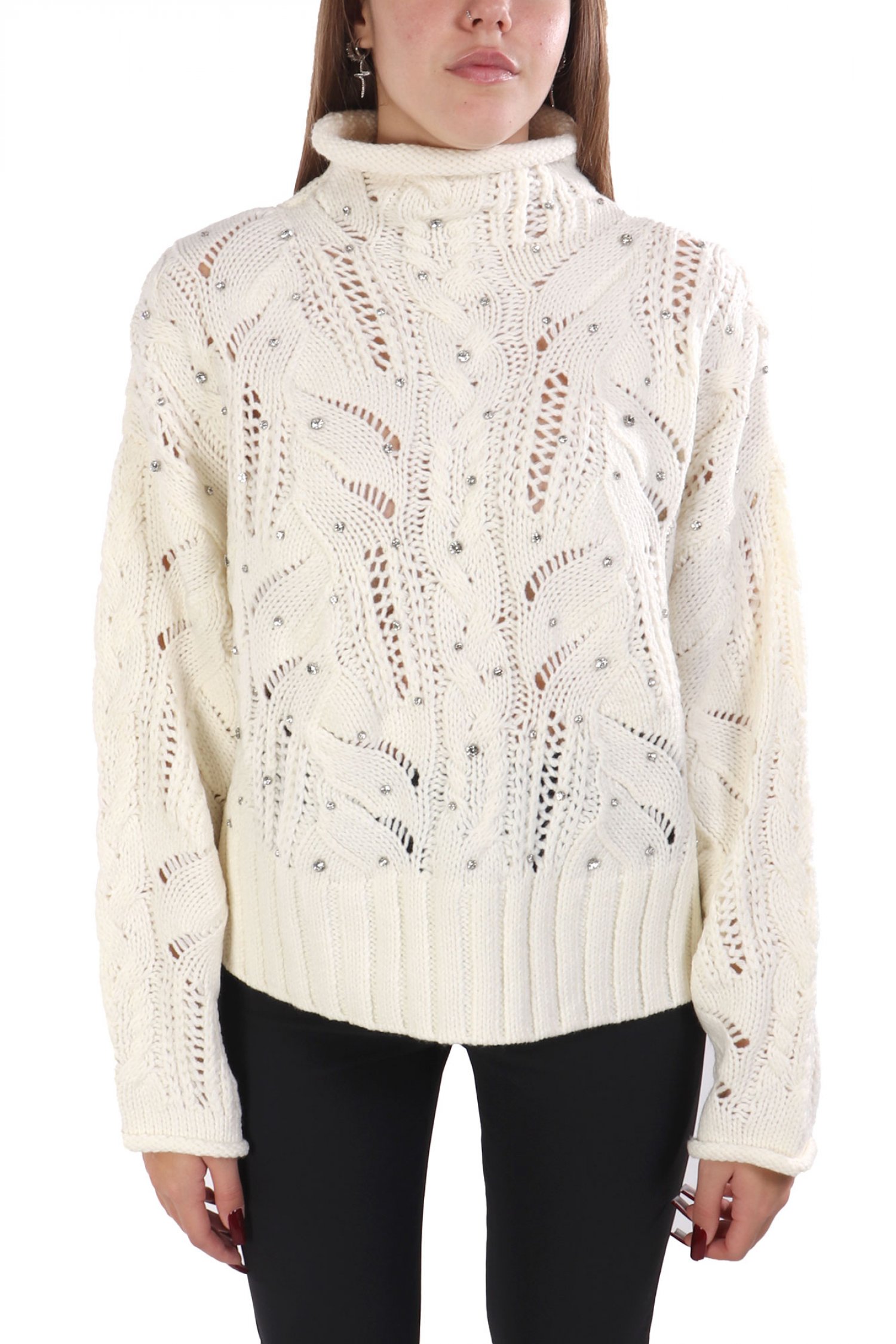 Γυναικεία πουλόβερ ζιβάγκο σε εκρου