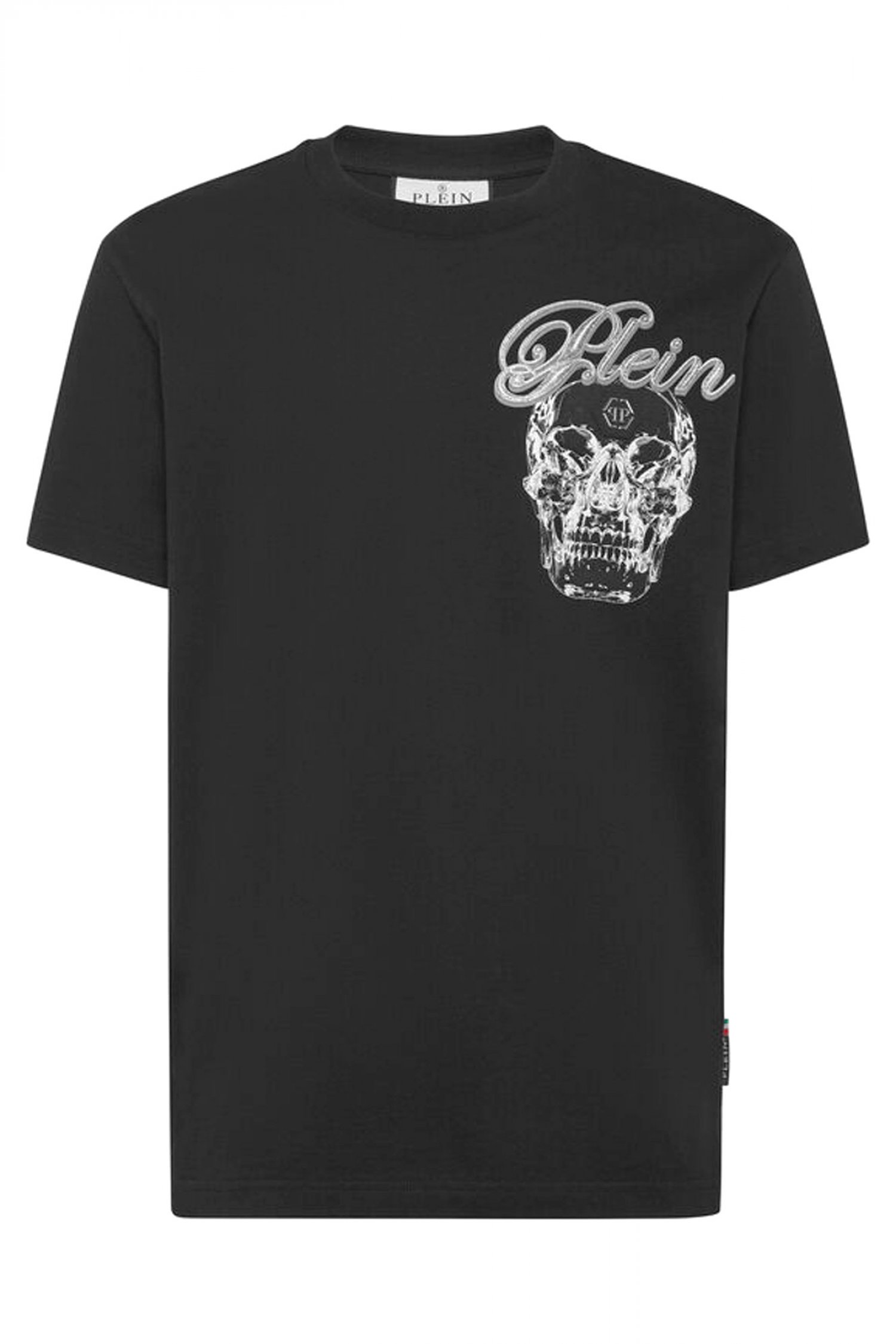 PHILIPP PLEIN T-SHIRT GLASS SKULL ΜΑΥΡΟ
