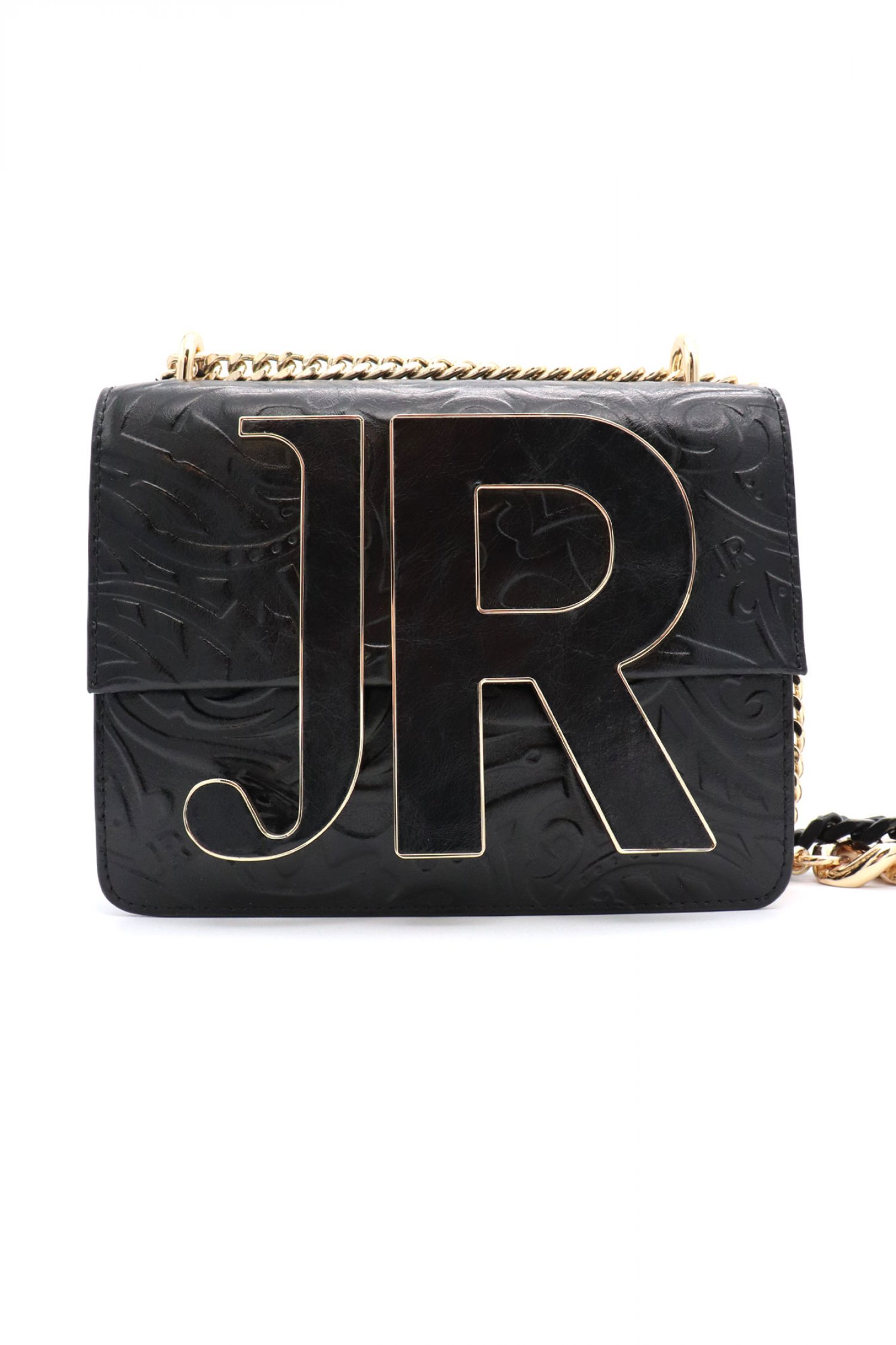 RICHMOND X ΤΣΑΝΤΑ ΩΜΟΥ/CROSS BODY BELET LOGO ΜΕΤΑΛΛΙΚΟ ΜΑΥΡΟ