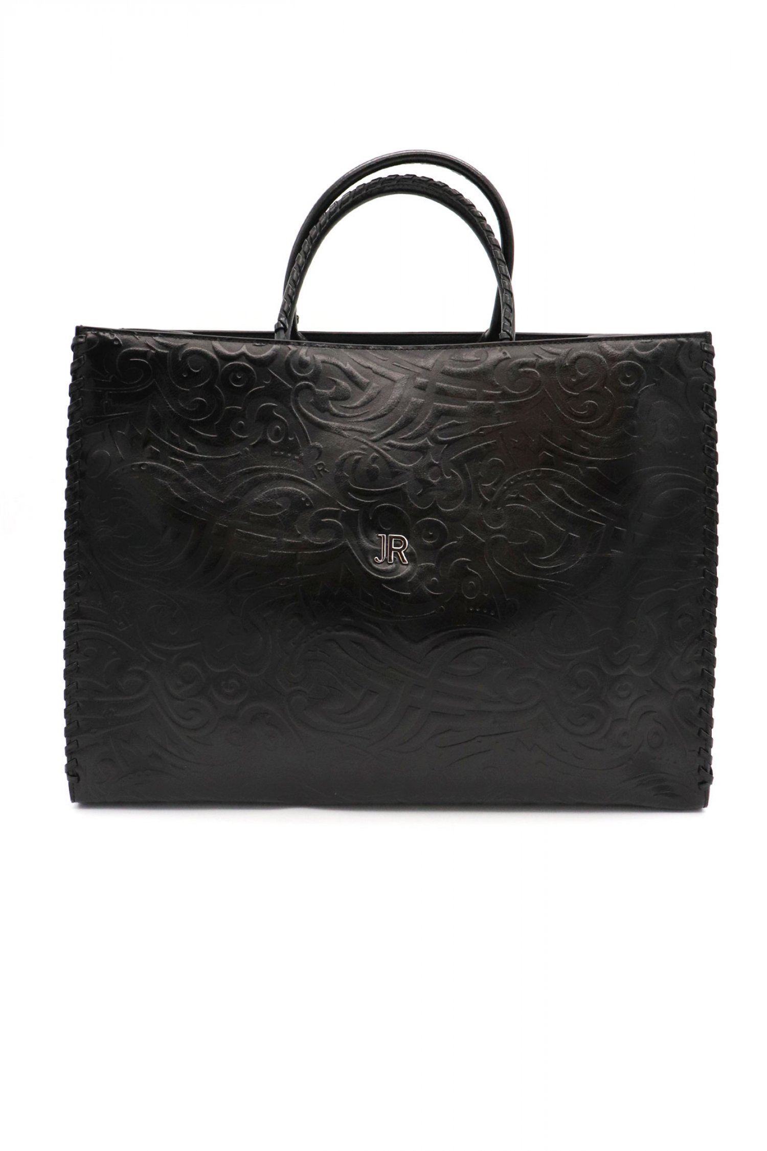 RICHMOND X ΤΣΑΝΤΑ ΧΕΙΡΟΣ/CROSS BODY TOTE MATIOL ALL OVER PRINT LOGO ΜΕΤΑΛΛΙΚΟ ΤΡΟΥΚΣ ΠΛΑΙΝΑ ΜΑΥΡΟ