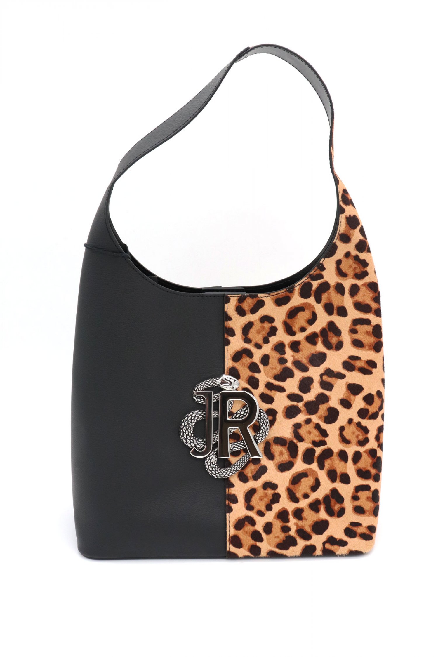 RICHMOND X ΤΣΑΝΤΑ ΩΜΟΥ LOSILA ANIMAL PRINT SNAKE LOGO ΜΑΥΡΟ-ΜΠΕΖ-ΚΑΦΕ