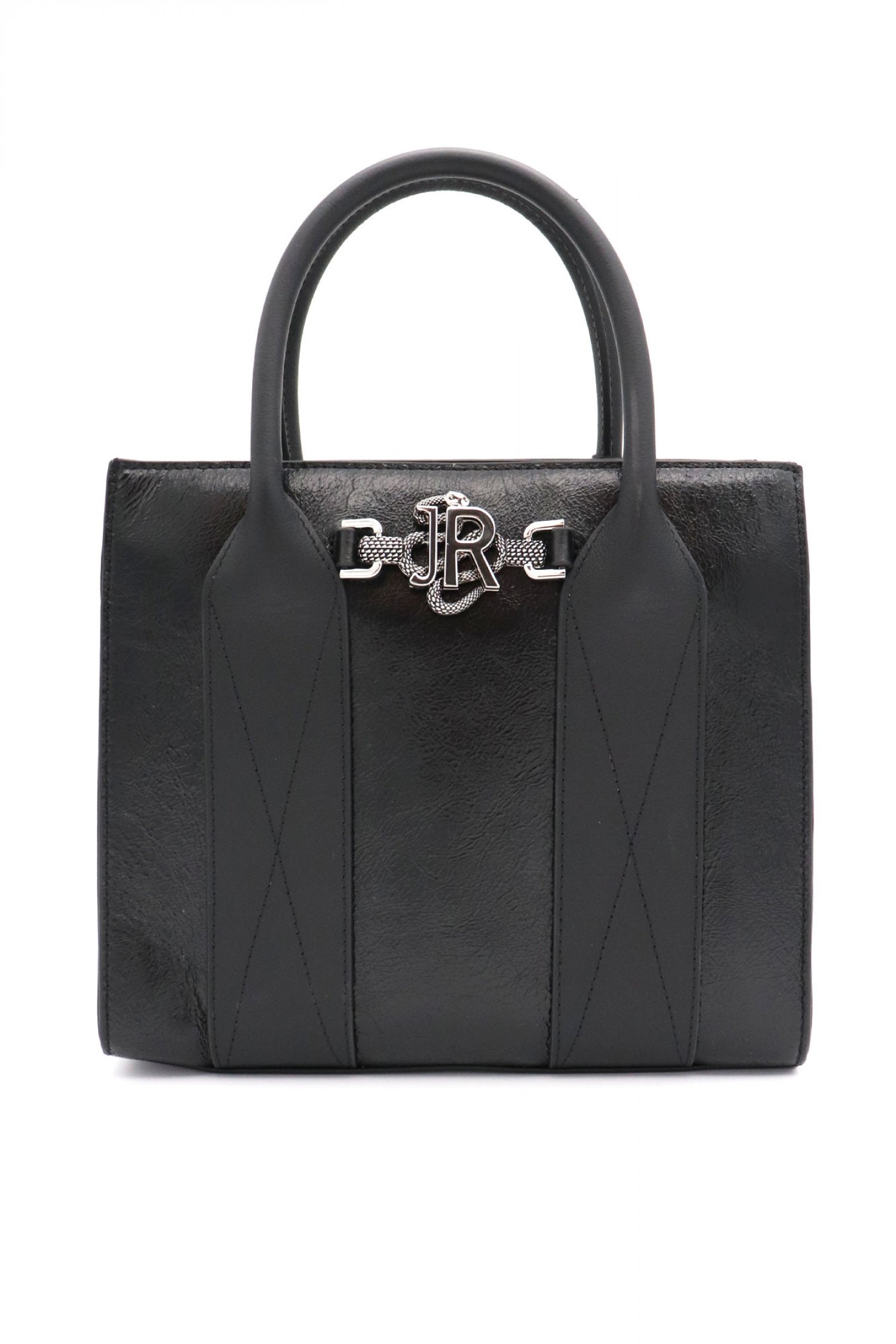 RICHMOND X ΤΣΑΝΤΑ ΧΕΙΡΟΣ/CROSS BODY TOTE ΔΕΡΜΑ DISIA SNAKE LOGO ΜΑΥΡΟ