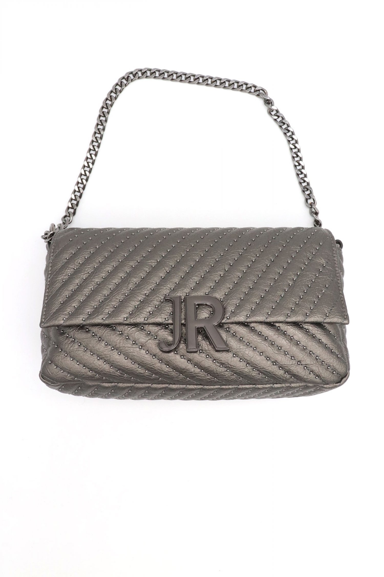 RICHMOND X ΤΣΑΝΤΑ ΩΜΟΥ/CROSSBODY LEWAN LOGO ΜΕΤΑΛΛΙΚΟ ΑΝΘΡΑΚΙ