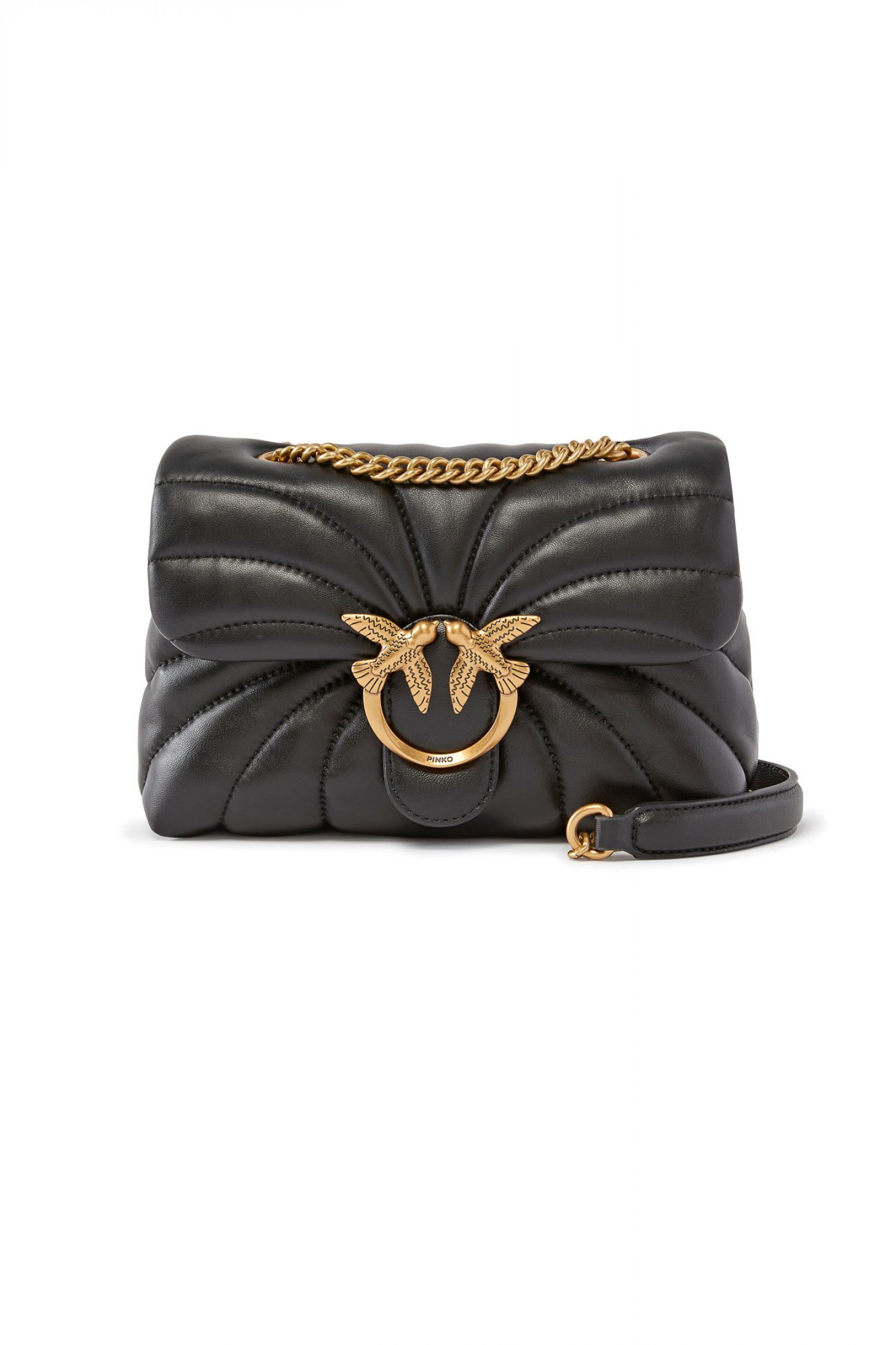 PINKO PINKO ΤΣΑΝΤΑ LOVE PUFF MINI CL SHEEP NAPPA BUTTERFLY ΜΑΥΡΟ