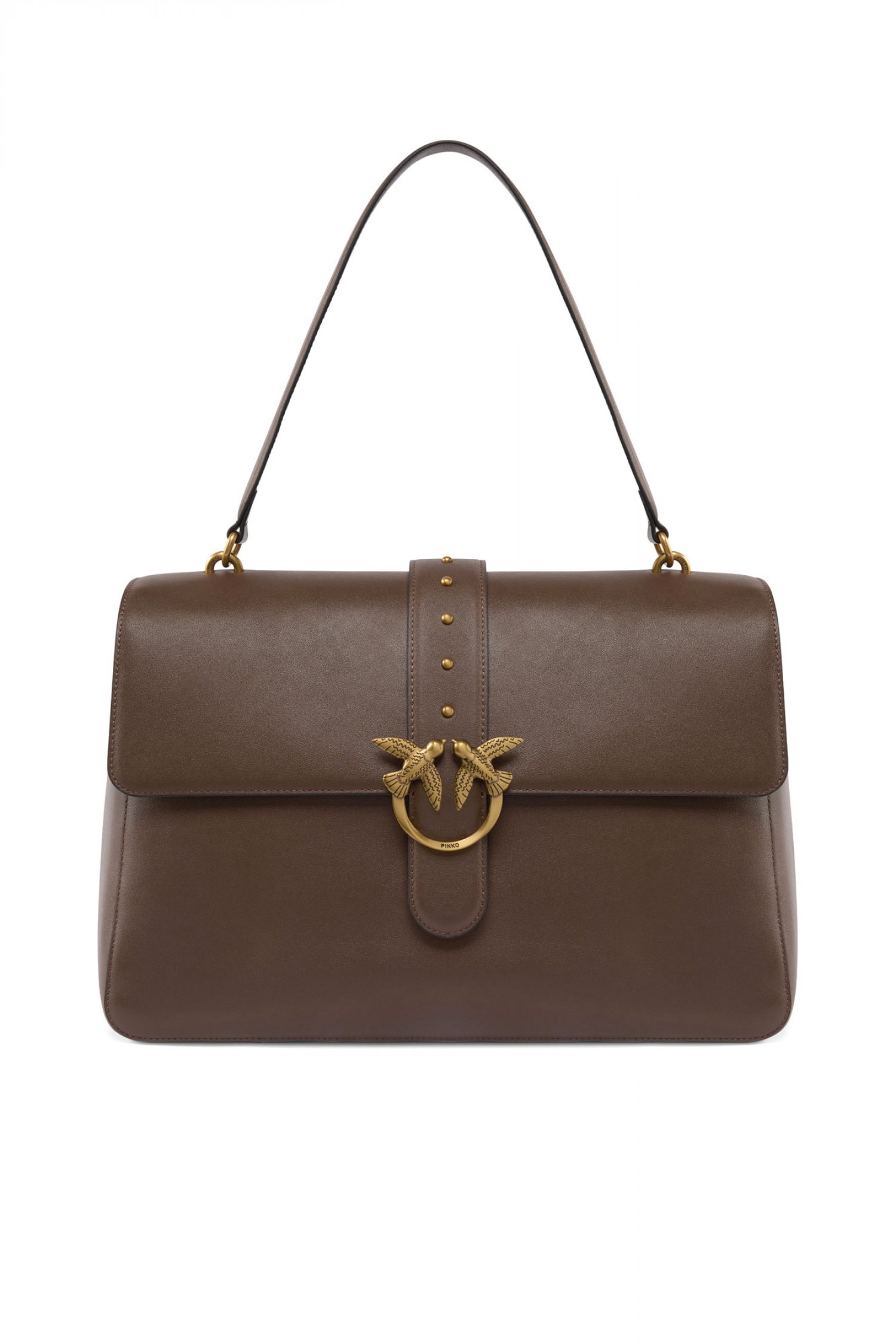 PINKO ΤΣΑΝΤΑ EXTRA SLOUCHY VITELLO MORBIDO ΚΑΦΕ