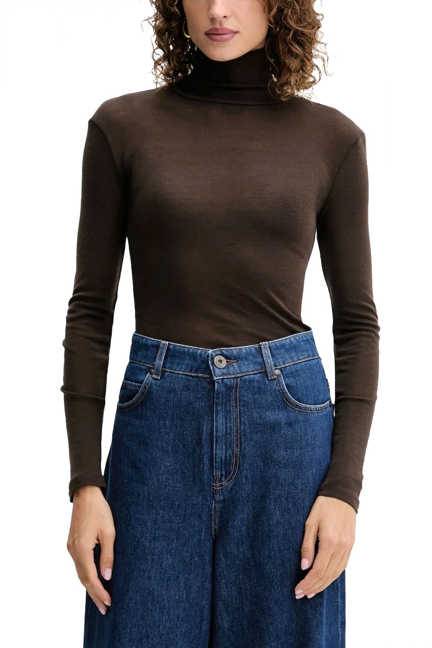 MaxMara WEEKEND MAX MARA WEEKEND ΜΠΛΟΥΖΑ TESEO ΖΙΒΑΓΚΟ ΣΚΟΥΡΟ ΚΑΦΕ