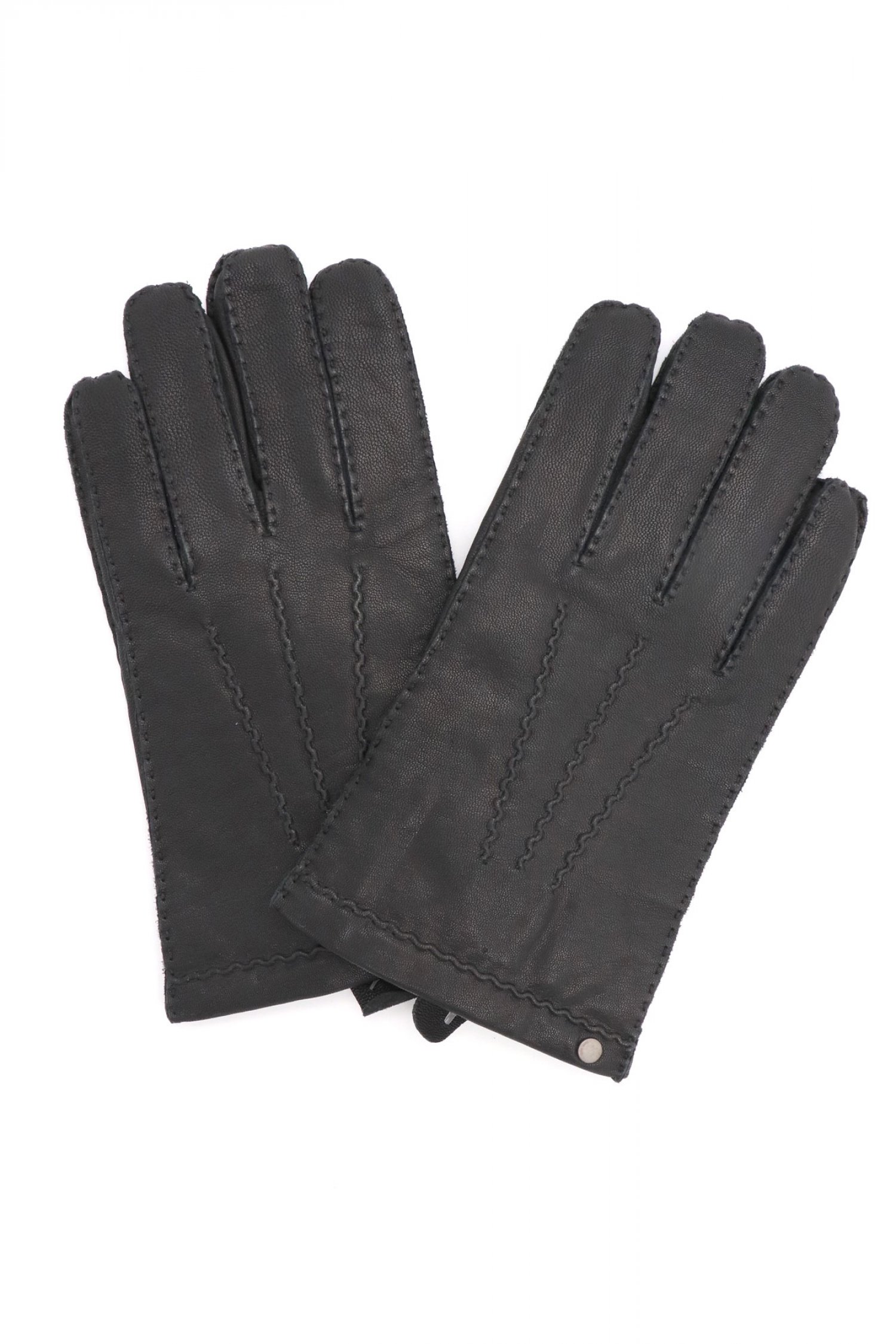 BOSS ΓΑΝΤΙΑ ΔΕΡΜΑ LOGO ΜΕΤΑΛΛΙΚΟ ΜΑΥΡΟ